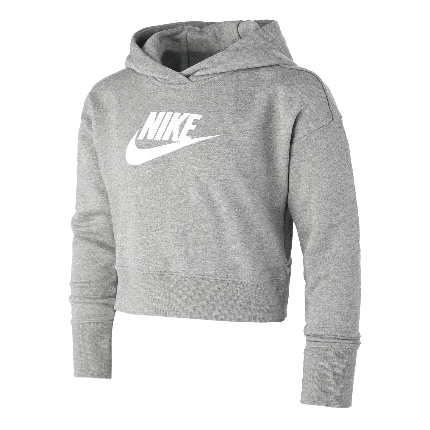 Nike French Terry Club Cropped Hoody Girls - grey, white Nike French Terry Club Cropped Hoody Girls - grey, white