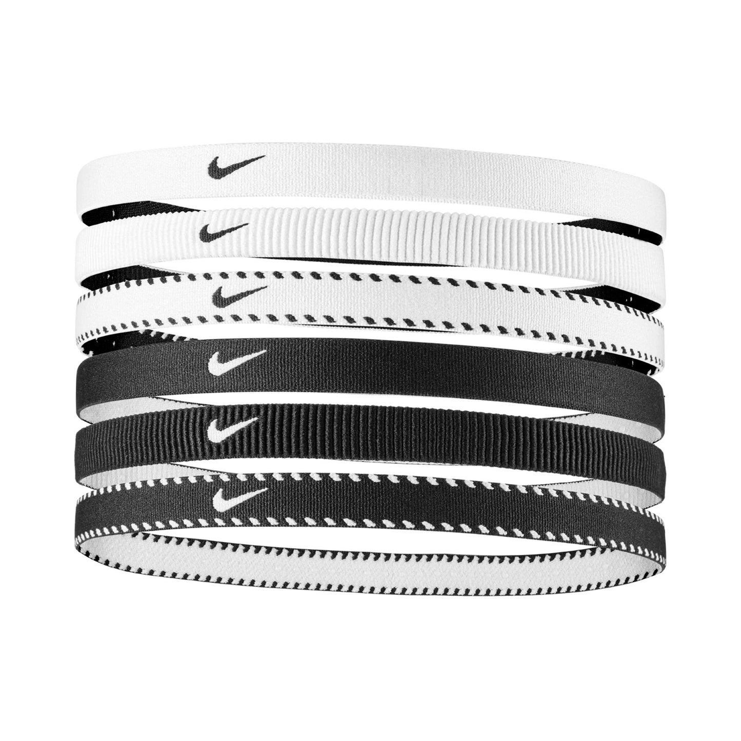 Nike Nike Flex Classic Hair Band 6 Pack-White,Black Nike Nike Flex Classic Hair Band 6 Pack-White,Black