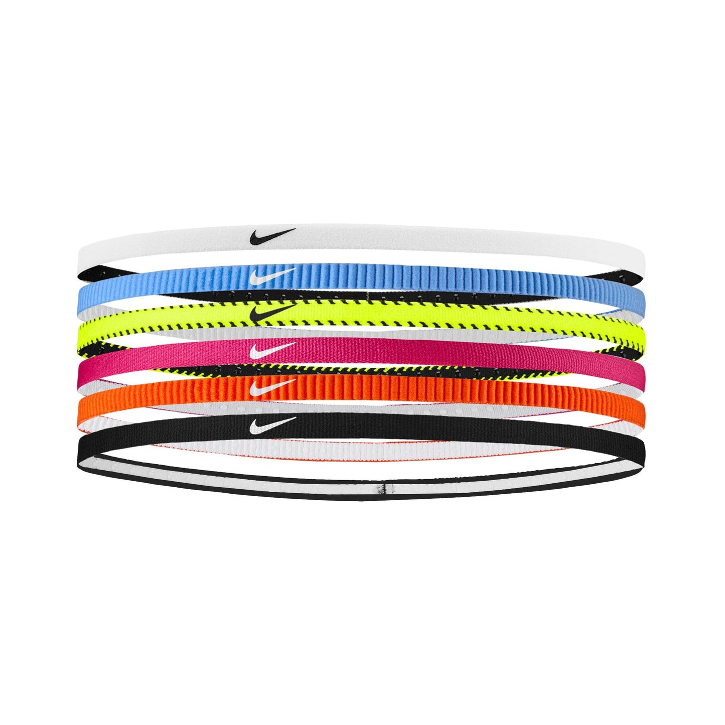 Nike Nike Flex Classic Slim Hair band 6 Pack -neon yellow,pink Nike Nike Flex Classic Slim Hair band 6 Pack -neon yellow,pink