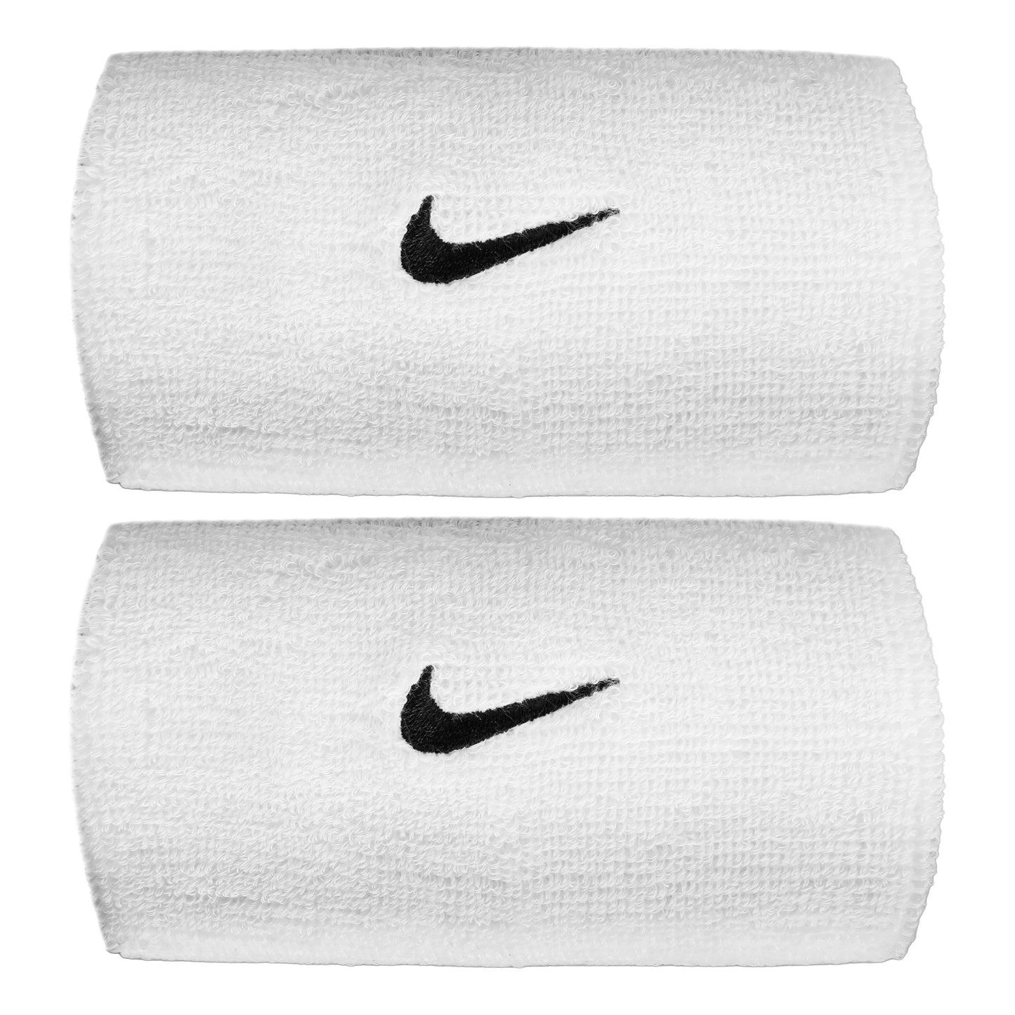 Nike Swoosh Classic Doublewide Wristband long - white, black Nike Swoosh Classic Doublewide Wristband long - white, black