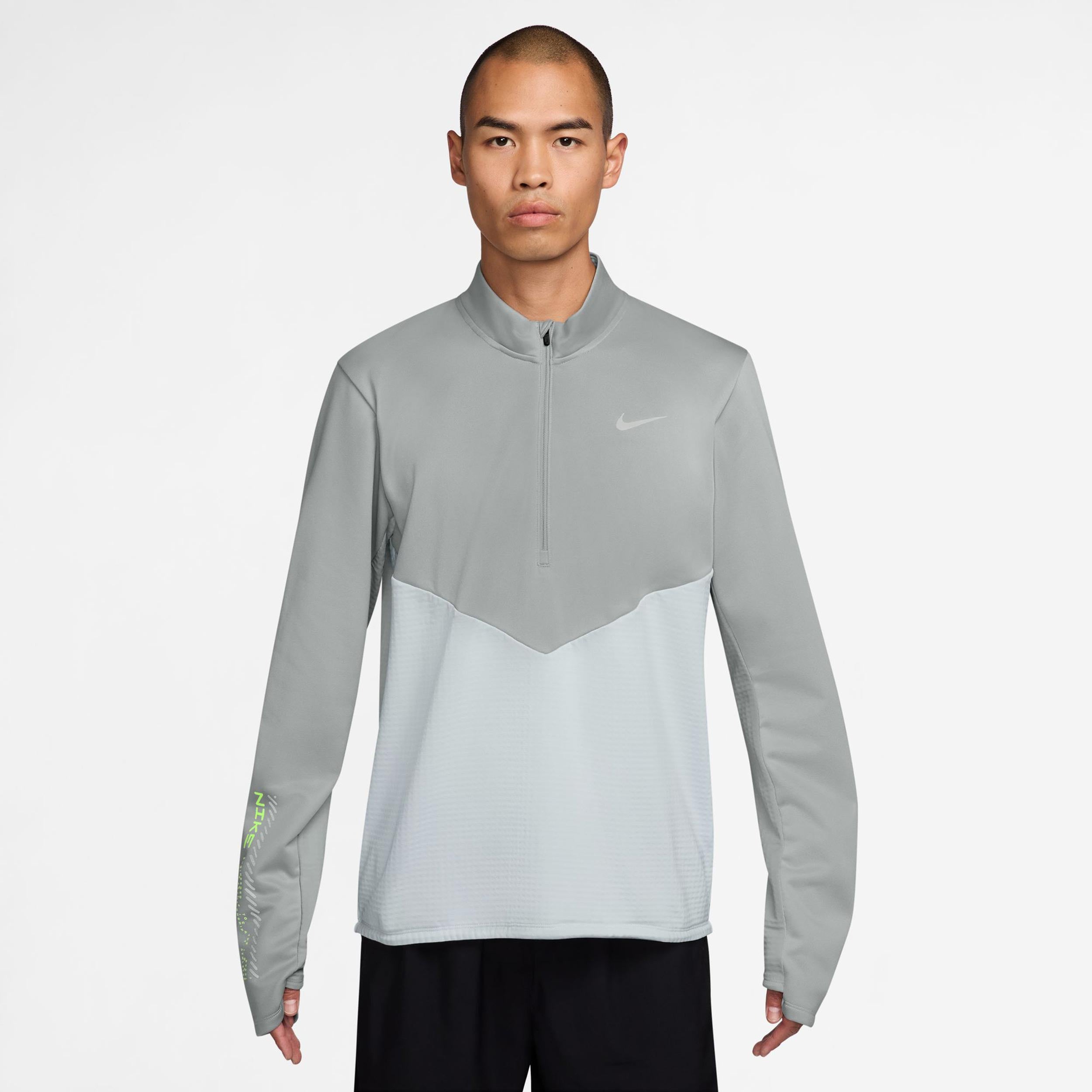 greg ross タンクトップ Pacer Winterized Half-Zip Running shirt Men - grey, silver