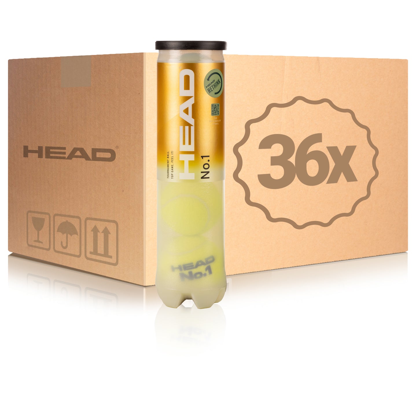 HEAD 36x 4 Ball Tube No.1 in a box HEAD 36x 4 Ball Tube No.1 in a box