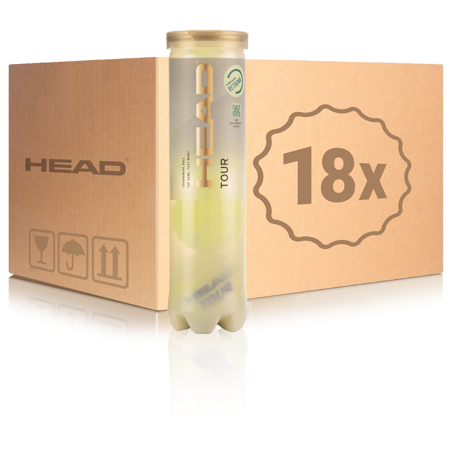HEAD 18x 4 Ball Tube Tour in a box HEAD 18x 4 Ball Tube Tour in a box