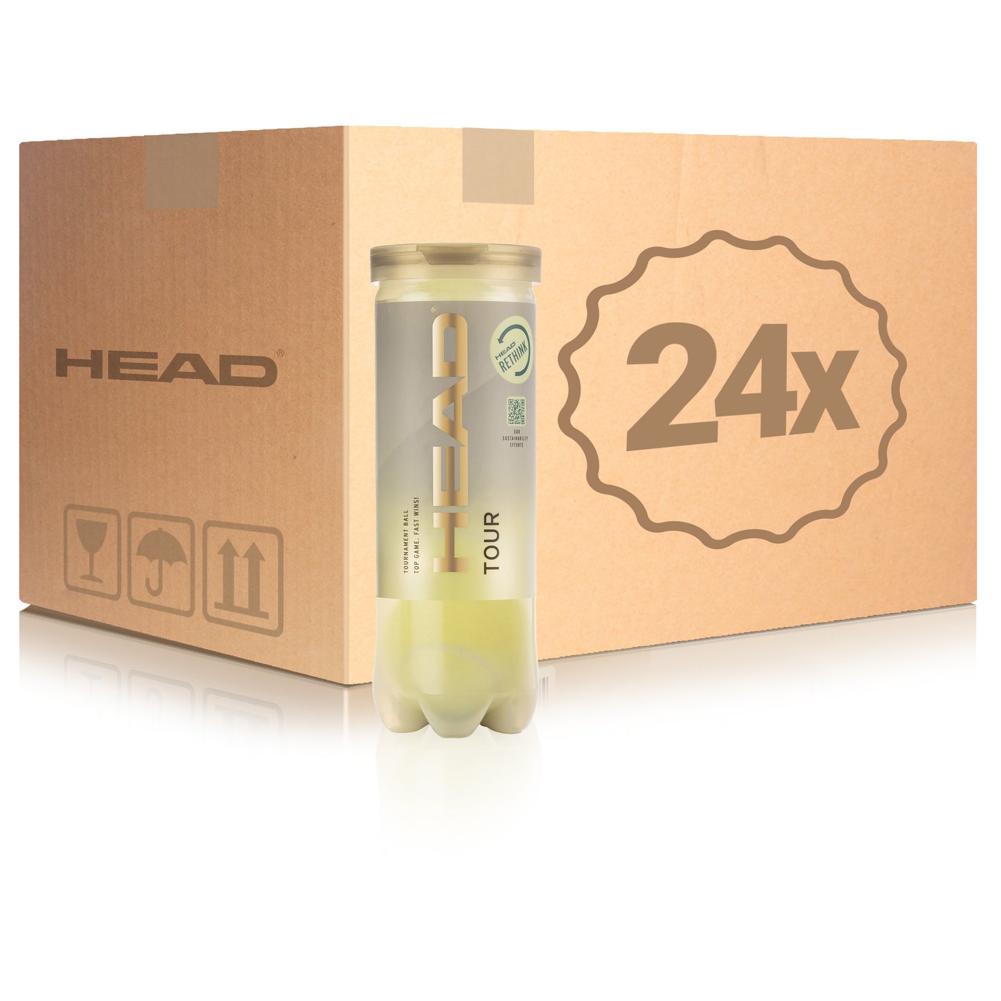 HEAD 24x 3 Ball Tube Tour in a box HEAD 24x 3 Ball Tube Tour in a box