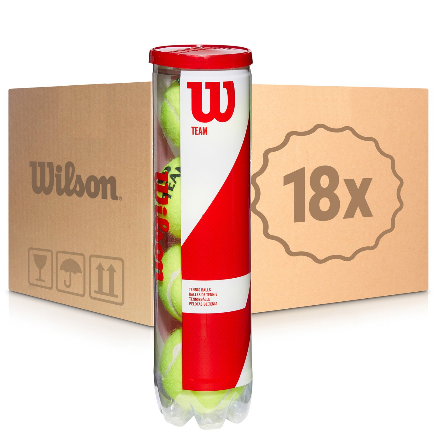 Wilson 18x 4 Ball Tube Team W Practice in a box Wilson 18x 4 Ball Tube Team W Practice in a box
