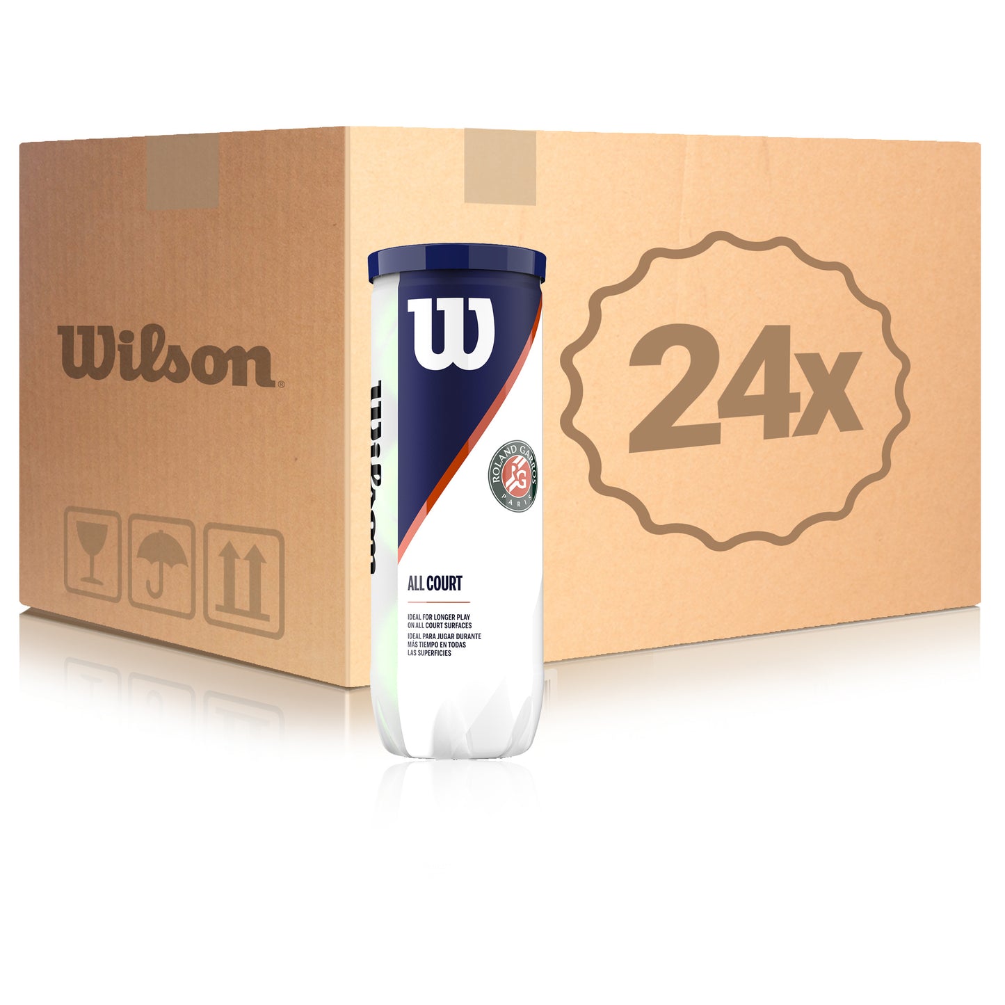 Wilson 24x 3 Ball Tube Roland Garros All Court 3er in a box Wilson 24x 3 Ball Tube Roland Garros All Court 3er in a box