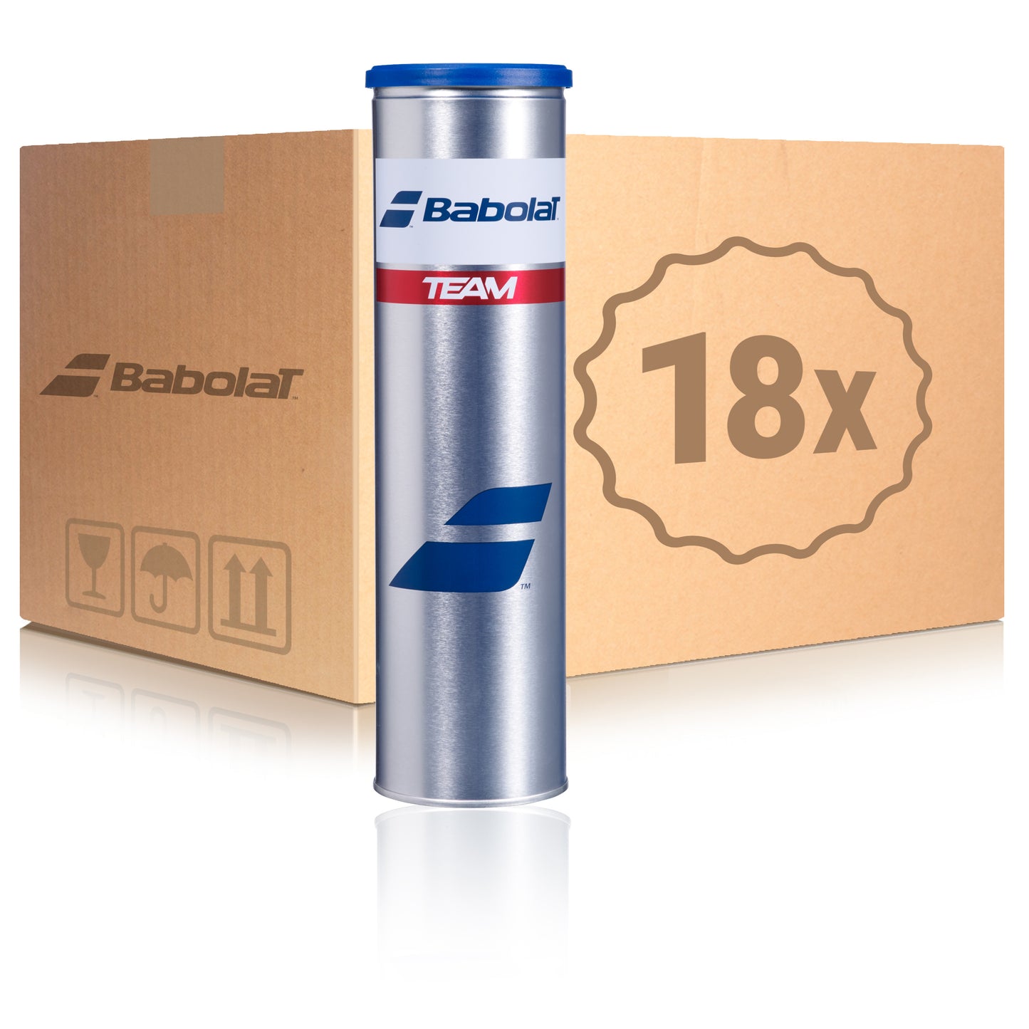 Babolat 18x 4 Ball Tube Team in a box Babolat 18x 4 Ball Tube Team in a box