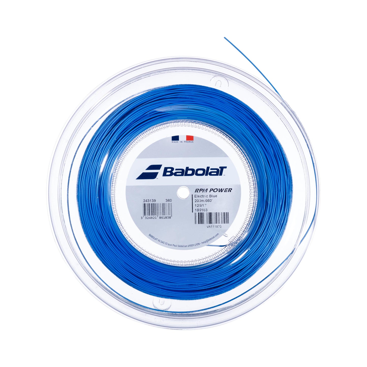 Babolat RPM Power String Reel 200m-Blue Babolat RPM Power String Reel 200m-Blue