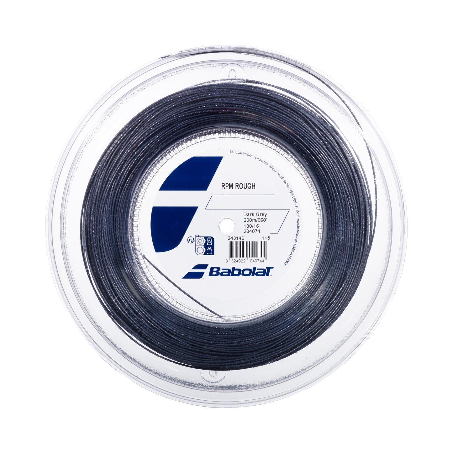 Babolat RPM Rough String Reel 200m-Grey Babolat RPM Rough String Reel 200m-Grey