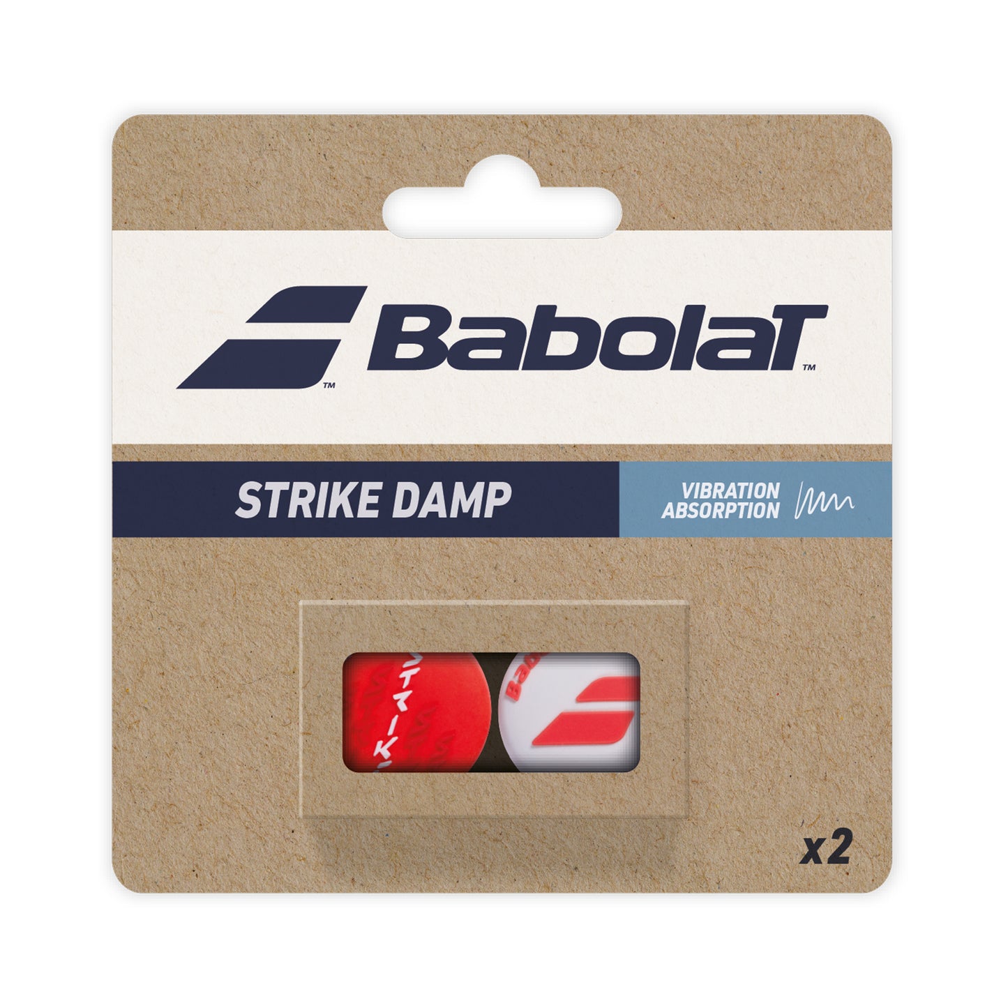 Babolat Strike Dampener 2 Pack-White Babolat Strike Dampener 2 Pack-White