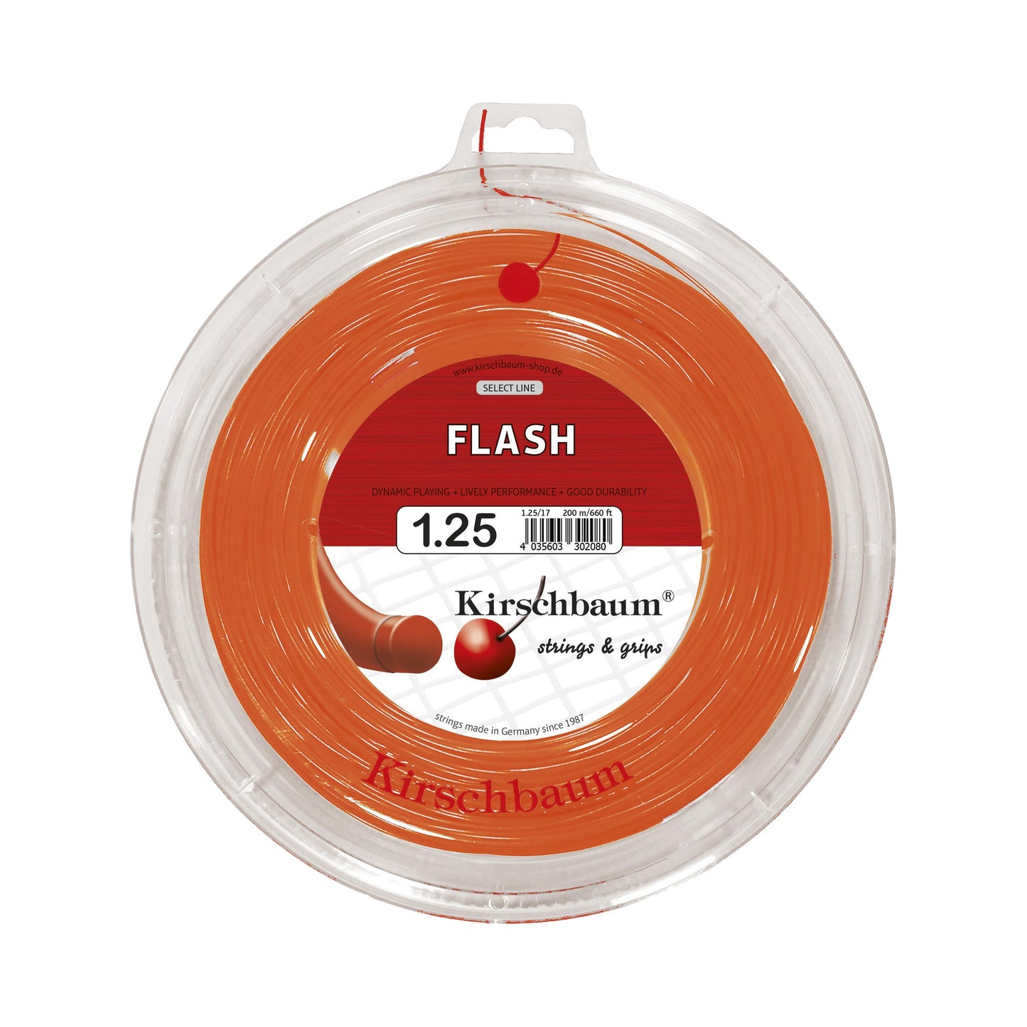 Kirschbaum Flash String Reel 200m-Orange Kirschbaum Flash String Reel 200m-Orange