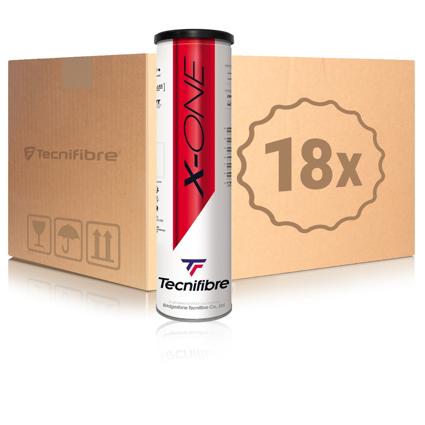 Tecnifibre 18x 4 Ball Tube X-One in a box Tecnifibre 18x 4 Ball Tube X-One in a box