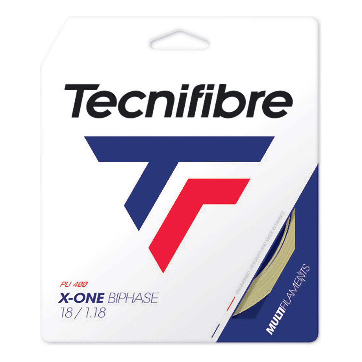 Tecnifibre X-One Biphase 12m String Set-Ecru Tecnifibre X-One Biphase 12m String Set-Ecru