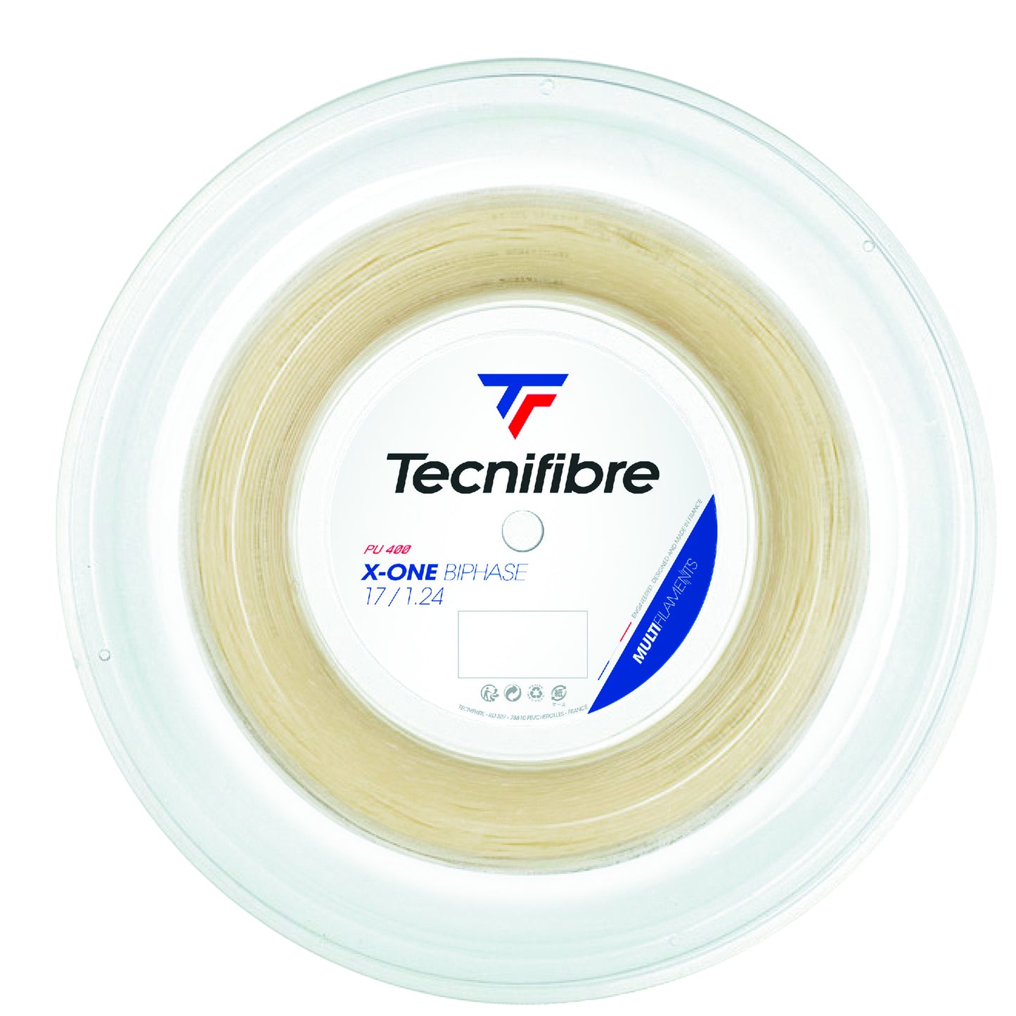 Tecnifibre X-One Biphase 200m String Reel-Ecru Tecnifibre X-One Biphase 200m String Reel-Ecru