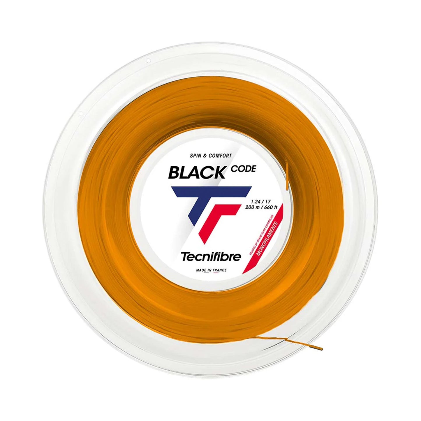 Tecnifibre Black Code Fire 200m String Reel-Orange,Red Tecnifibre Black Code Fire 200m String Reel-Orange,Red