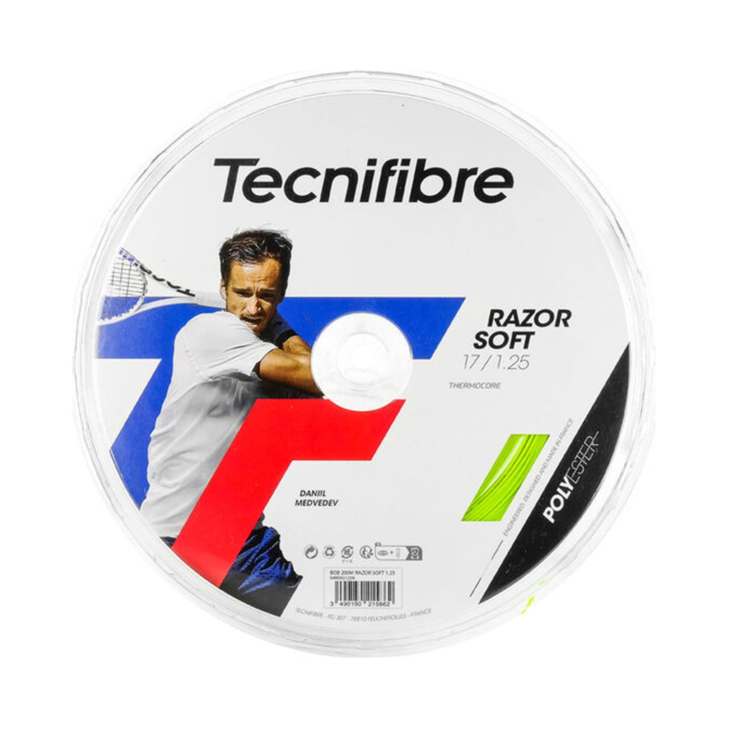 Tecnifibre Razor Soft 200m String Reel-Lime Tecnifibre Razor Soft 200m String Reel-Lime