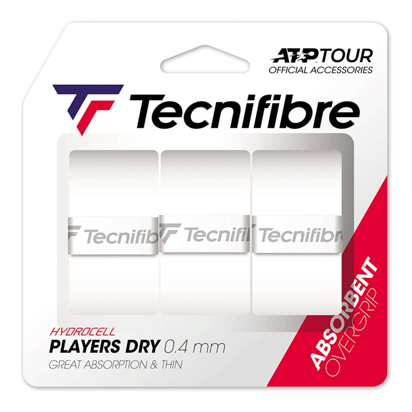 Tecnifibre Players Dry 3er 3 Pack-White Tecnifibre Players Dry 3er 3 Pack-White