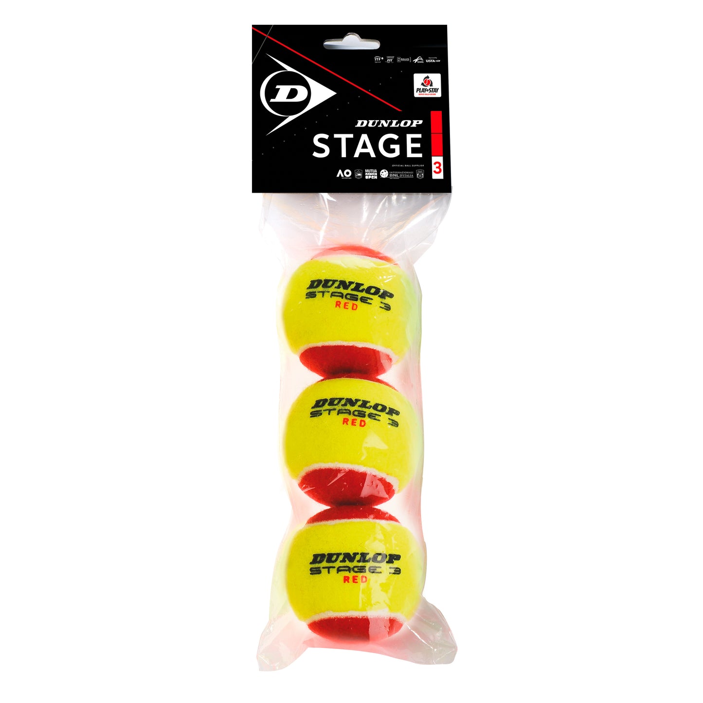 Dunlop Mini Tennis (Stage 3) Red 3 Pack Dunlop Mini Tennis (Stage 3) Red 3 Pack