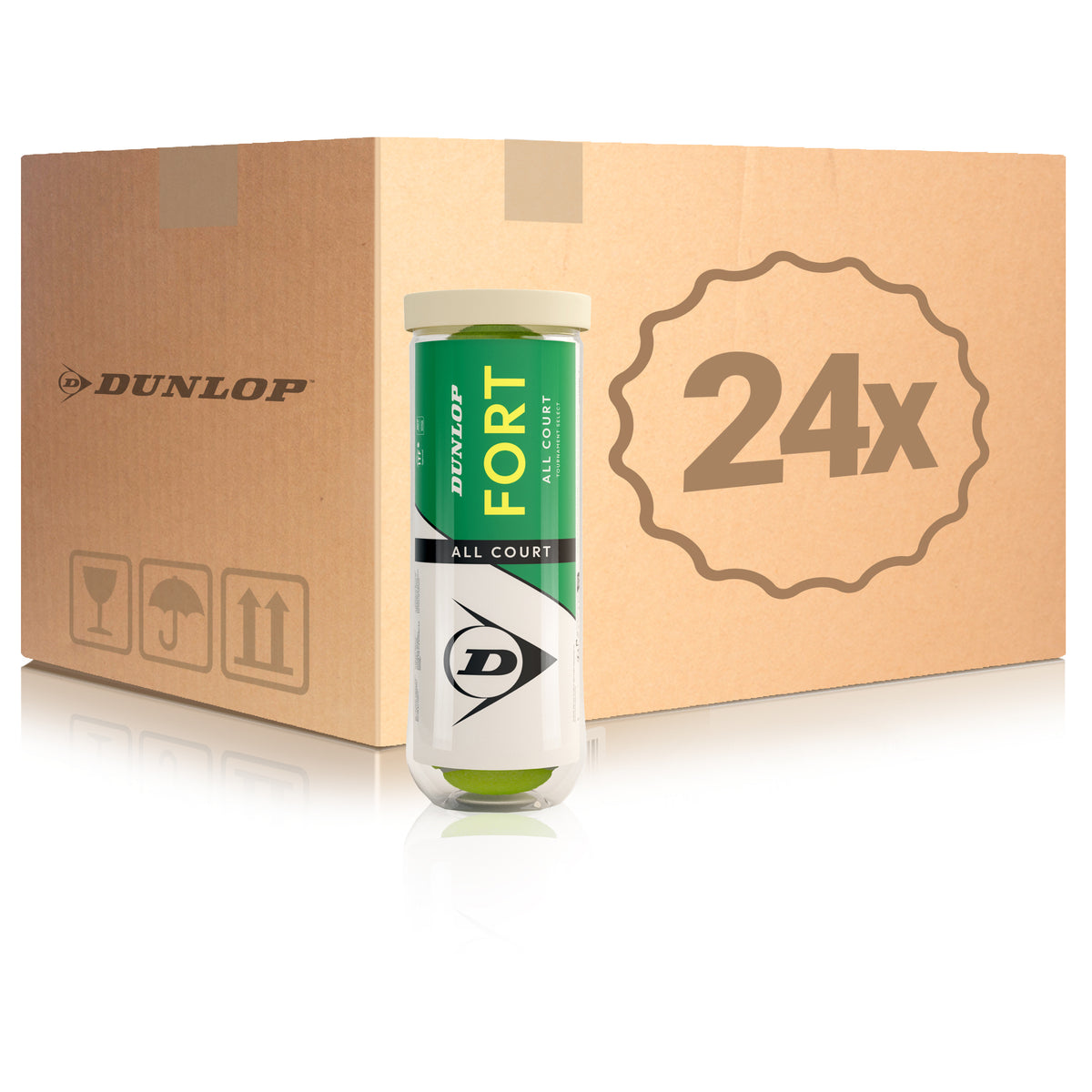 Dunlop 24x 3 Ball Tube Fort All Court Dunlop 24x 3 Ball Tube Fort All Court