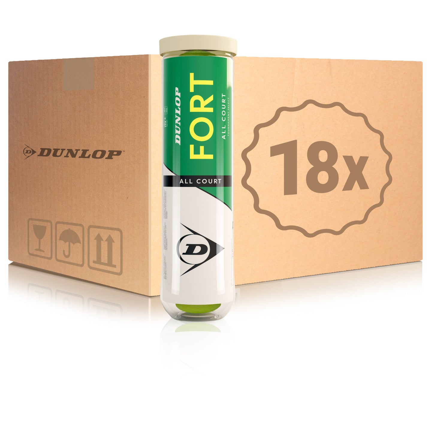 Dunlop 18x 4 Ball Tube Fort All Court Dunlop 18x 4 Ball Tube Fort All Court