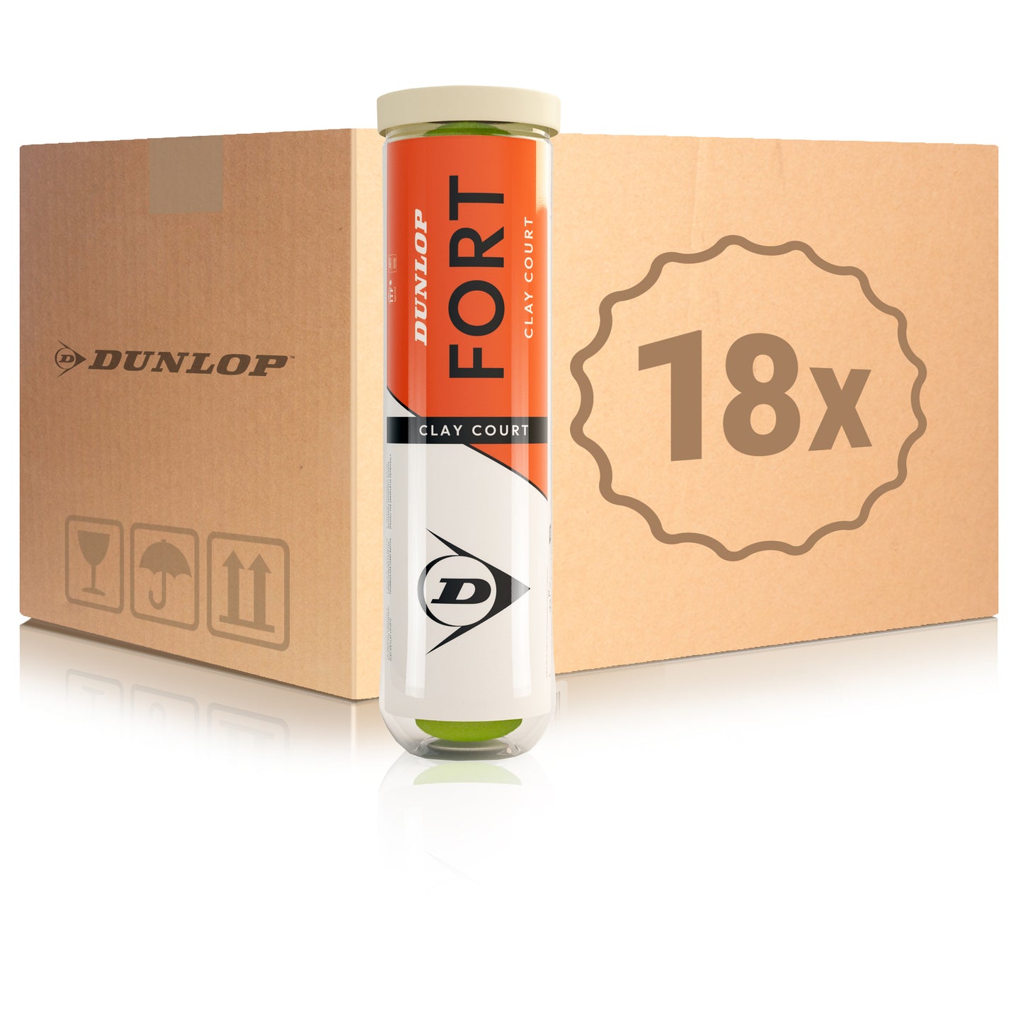 Dunlop 18x 4 Ball Tube Fort Clay Court Dunlop 18x 4 Ball Tube Fort Clay Court
