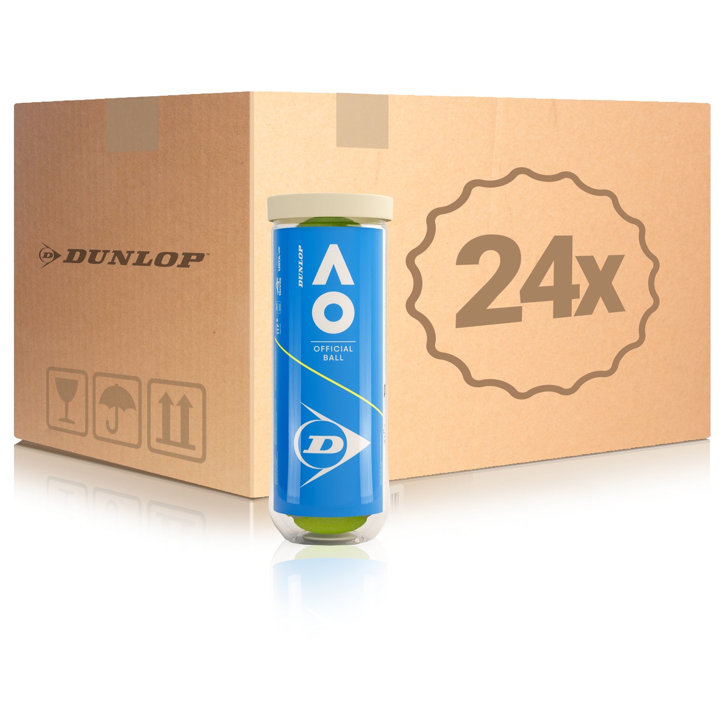 Dunlop 24x 3 Ball Tube Australian Open Dunlop 24x 3 Ball Tube Australian Open