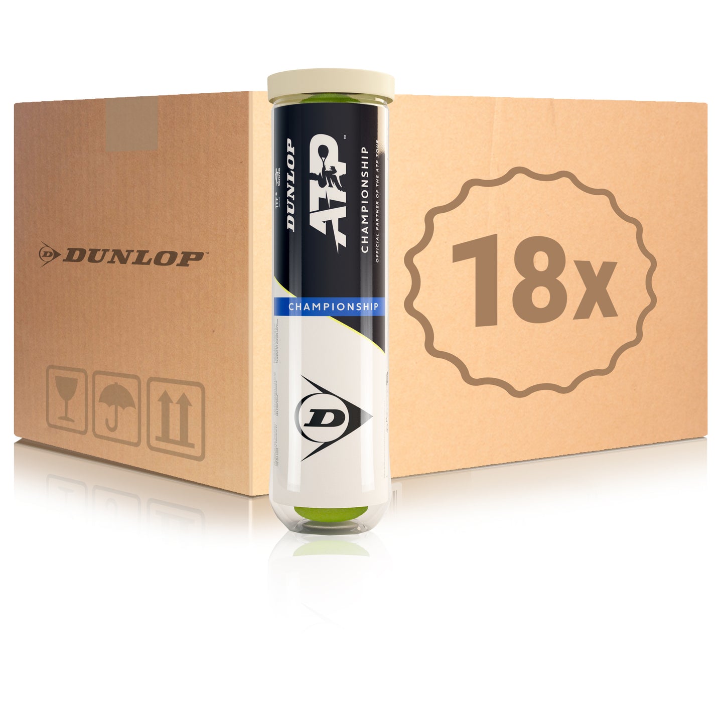 Dunlop 18x 4 Ball Tube ATP Championship in a box Dunlop 18x 4 Ball Tube ATP Championship in a box
