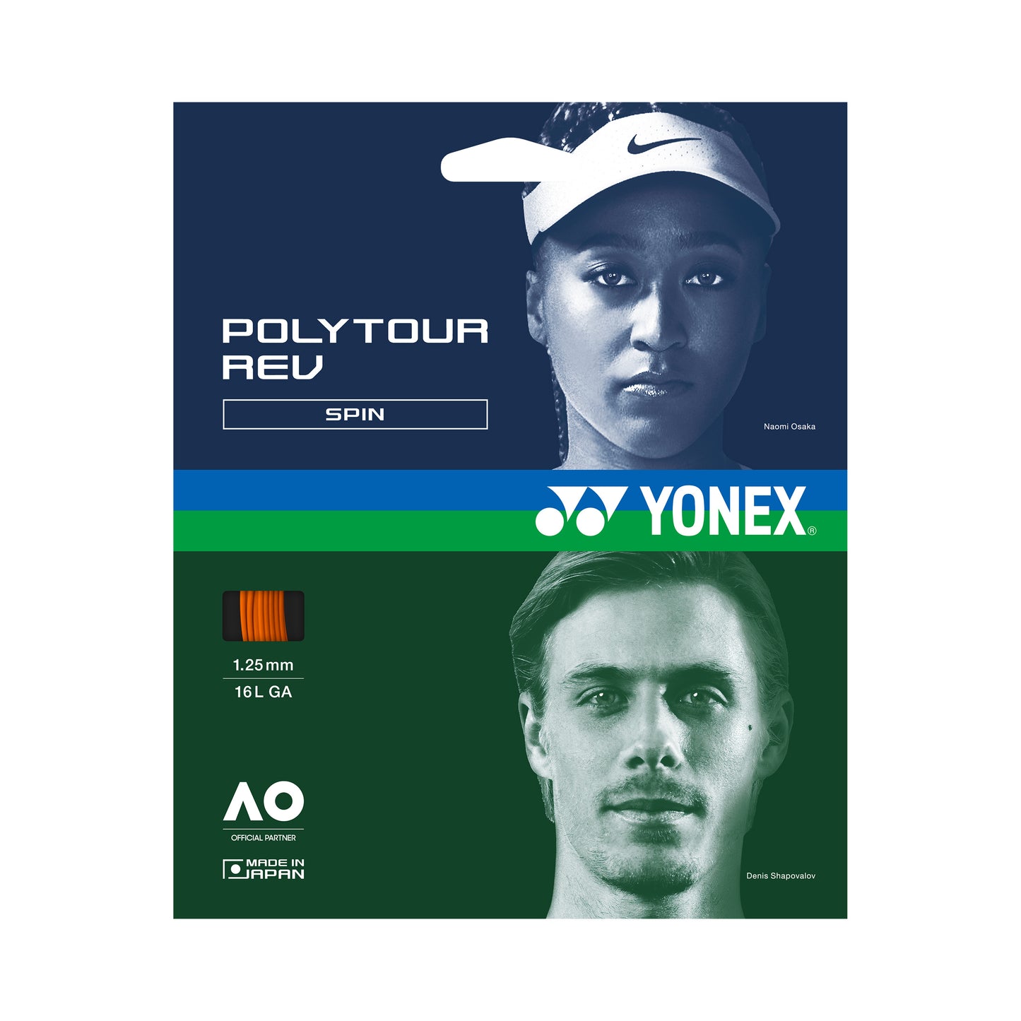 Yonex Poly Tour Rev String set 12m - orange Yonex Poly Tour Rev String set 12m - orange