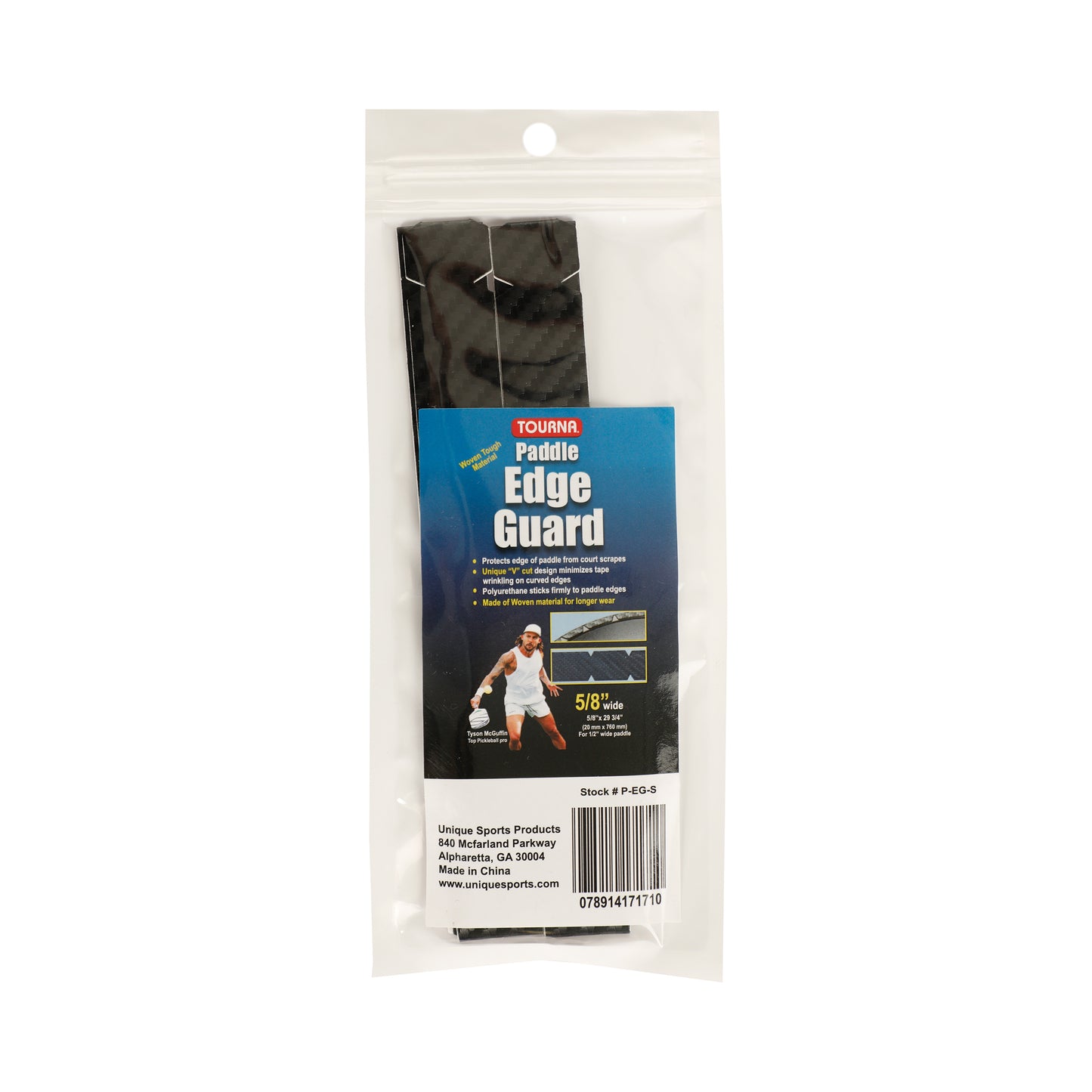 Tourna Padel Edge Guard Wooven 15mm Pickleball Frame Protection Tape-Black Tourna Padel Edge Guard Wooven 15mm Pickleball Frame Protection Tape-Black