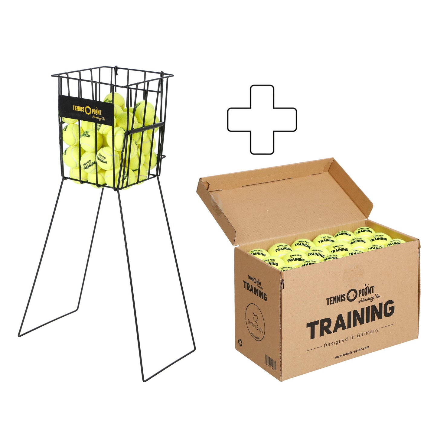 Tennis-Point Box of 72 Pcs Training plus basket Tennis-Point Box of 72 Pcs Training plus basket