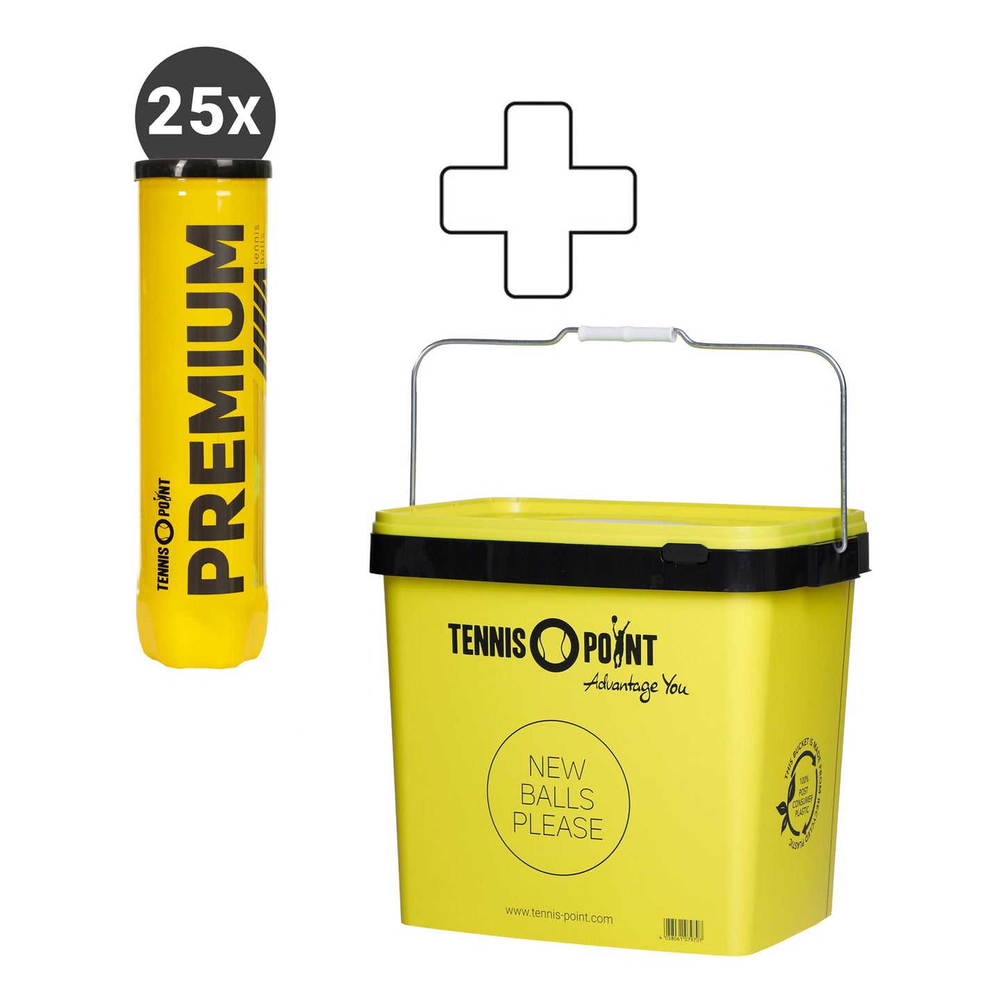 Tennis-Point 4 Ball Tube 25 x Premium plus ball bucket Tennis-Point 4 Ball Tube 25 x Premium plus ball bucket