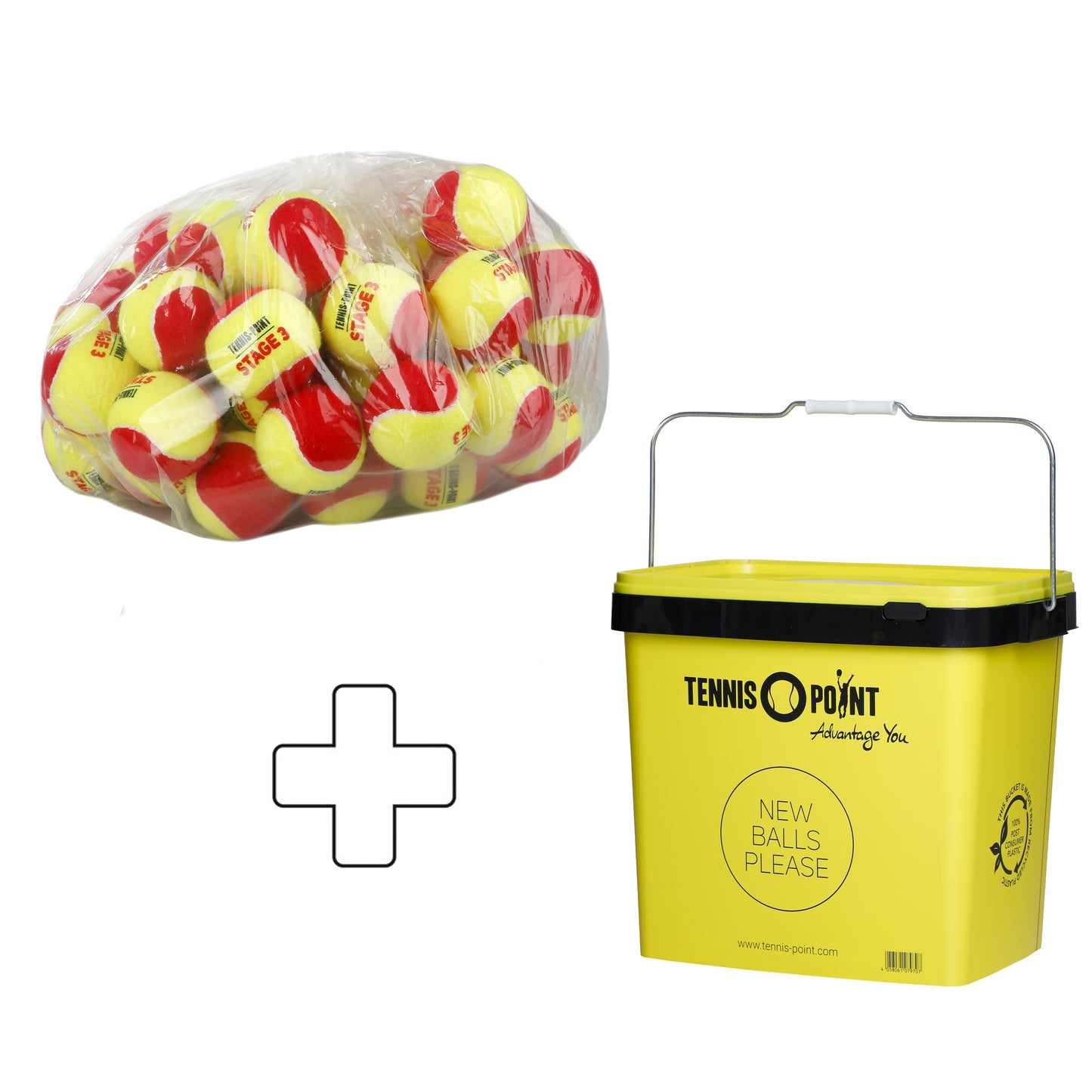 Tennis-Point 60 Pack Stage 3 plus ball bucket Tennis-Point 60 Pack Stage 3 plus ball bucket