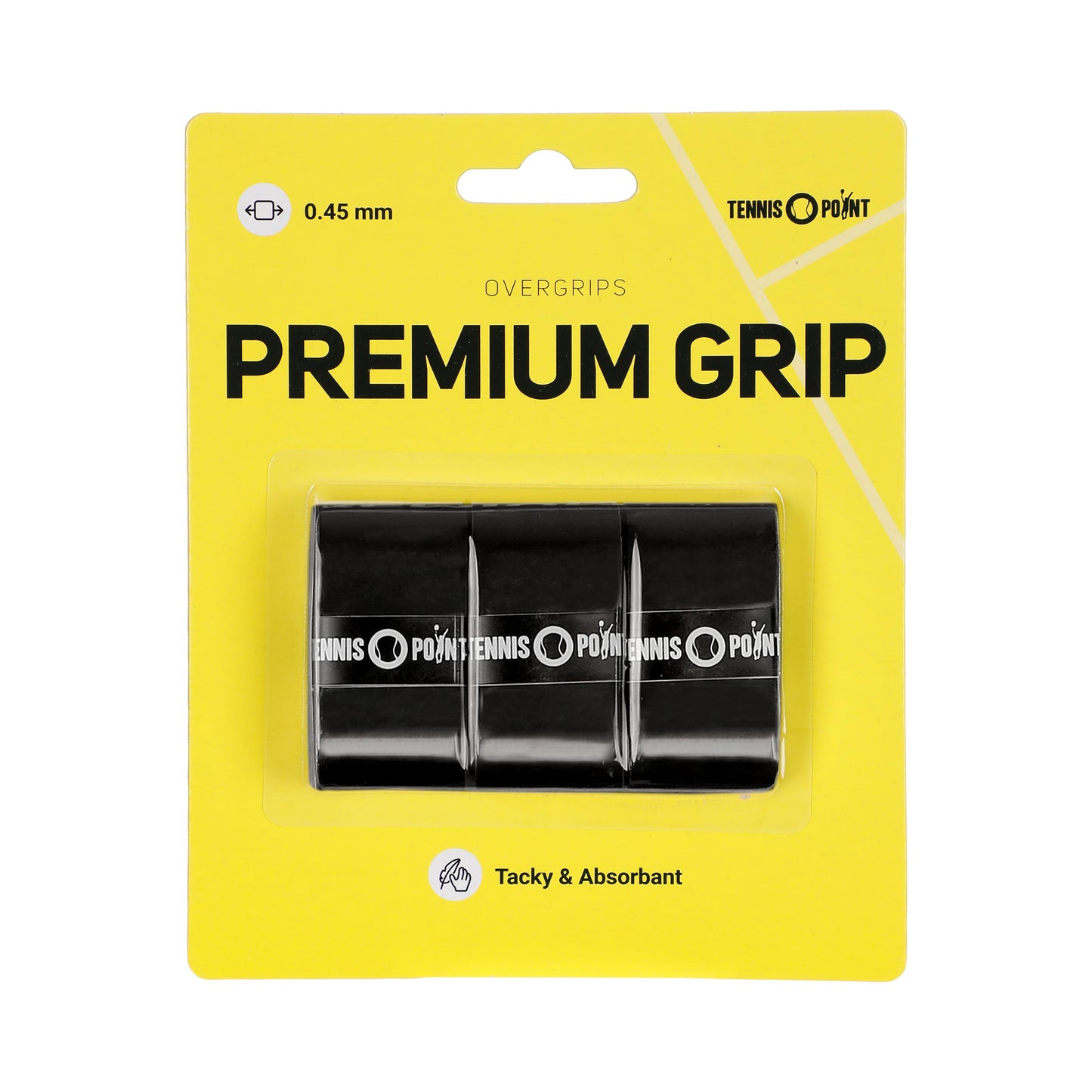 Tennis-Point Premium Grip 3 Pack-Black Tennis-Point Premium Grip 3 Pack-Black