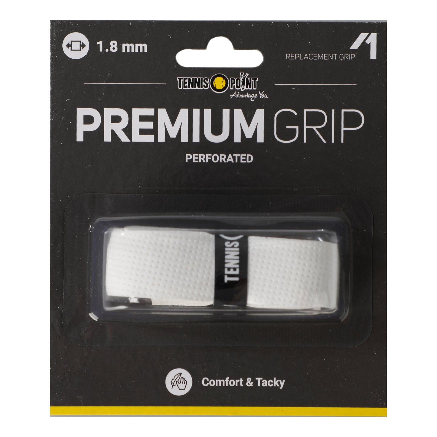 Tennis-Point Premium Grip Perforated 1 Pack-White Tennis-Point Premium Grip Perforated 1 Pack-White