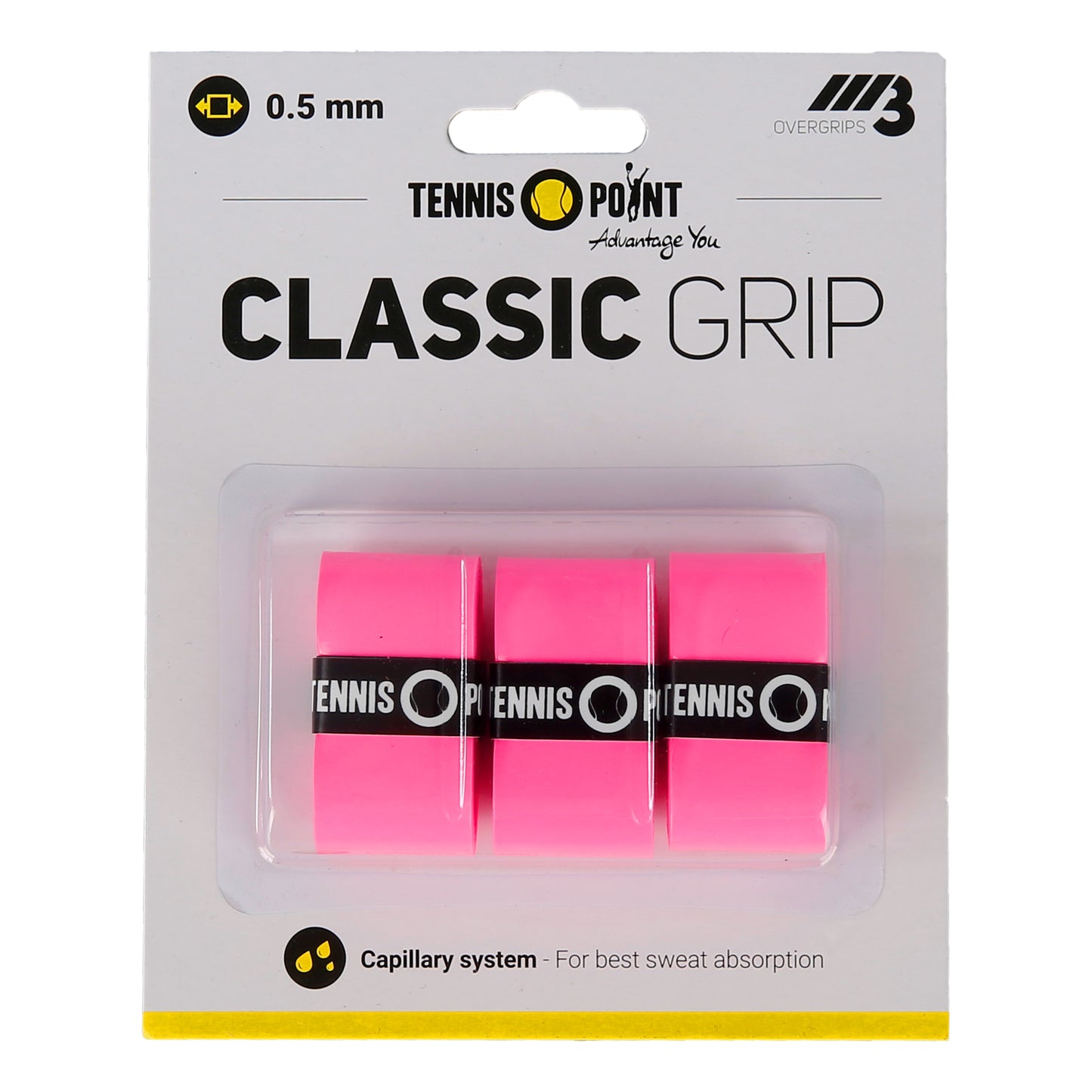 Tennis-Point Classic Grip 3 Pack - pink Tennis-Point Classic Grip 3 Pack - pink