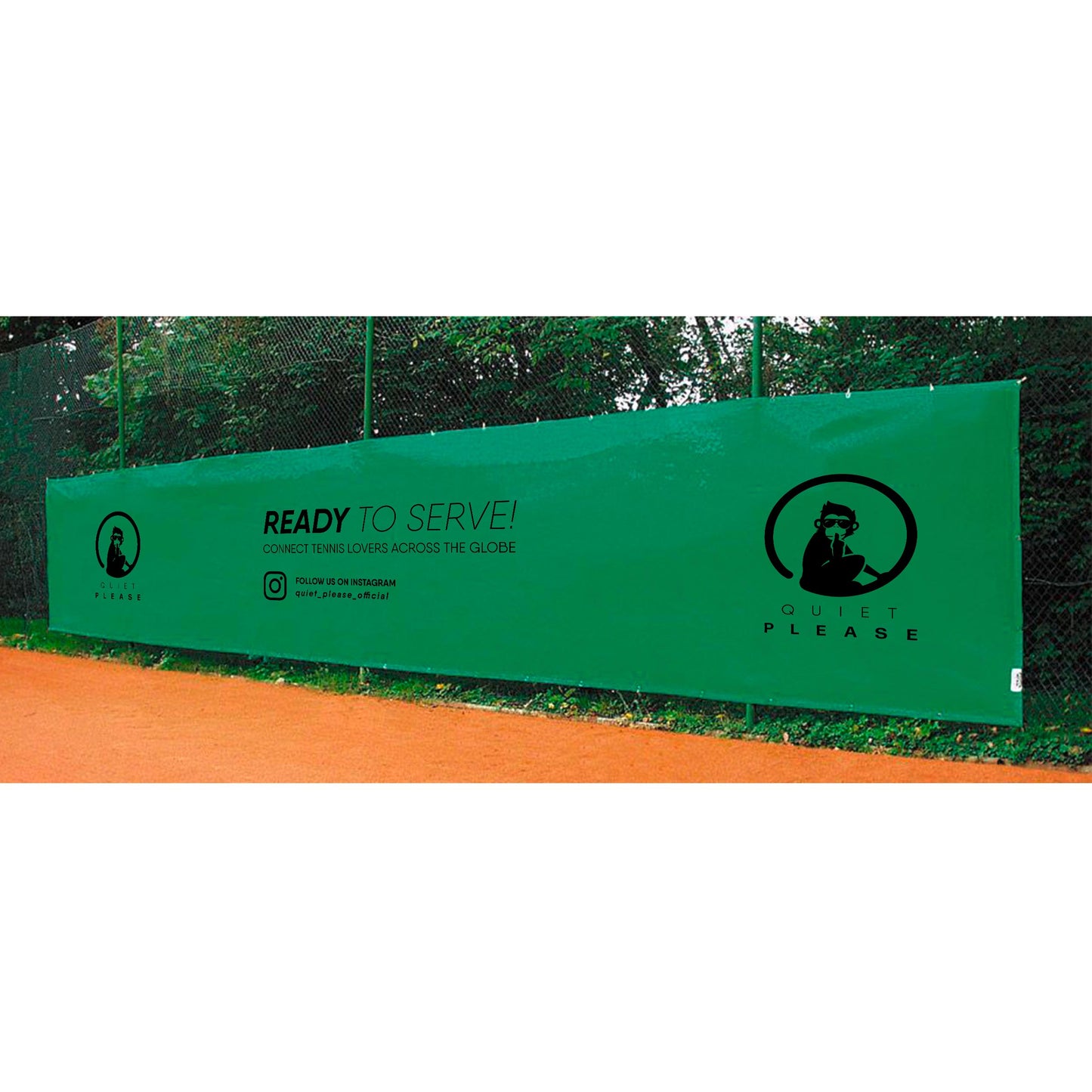 Tennis-Point Quiet Please 12x2m Windbreak-Green Tennis-Point Quiet Please 12x2m Windbreak-Green