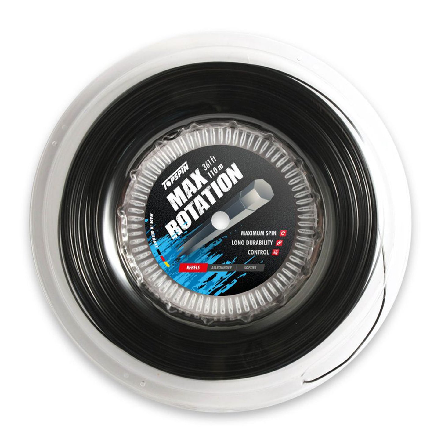 Topspin Max Rotation String reel 110m - black Topspin Max Rotation String reel 110m - black