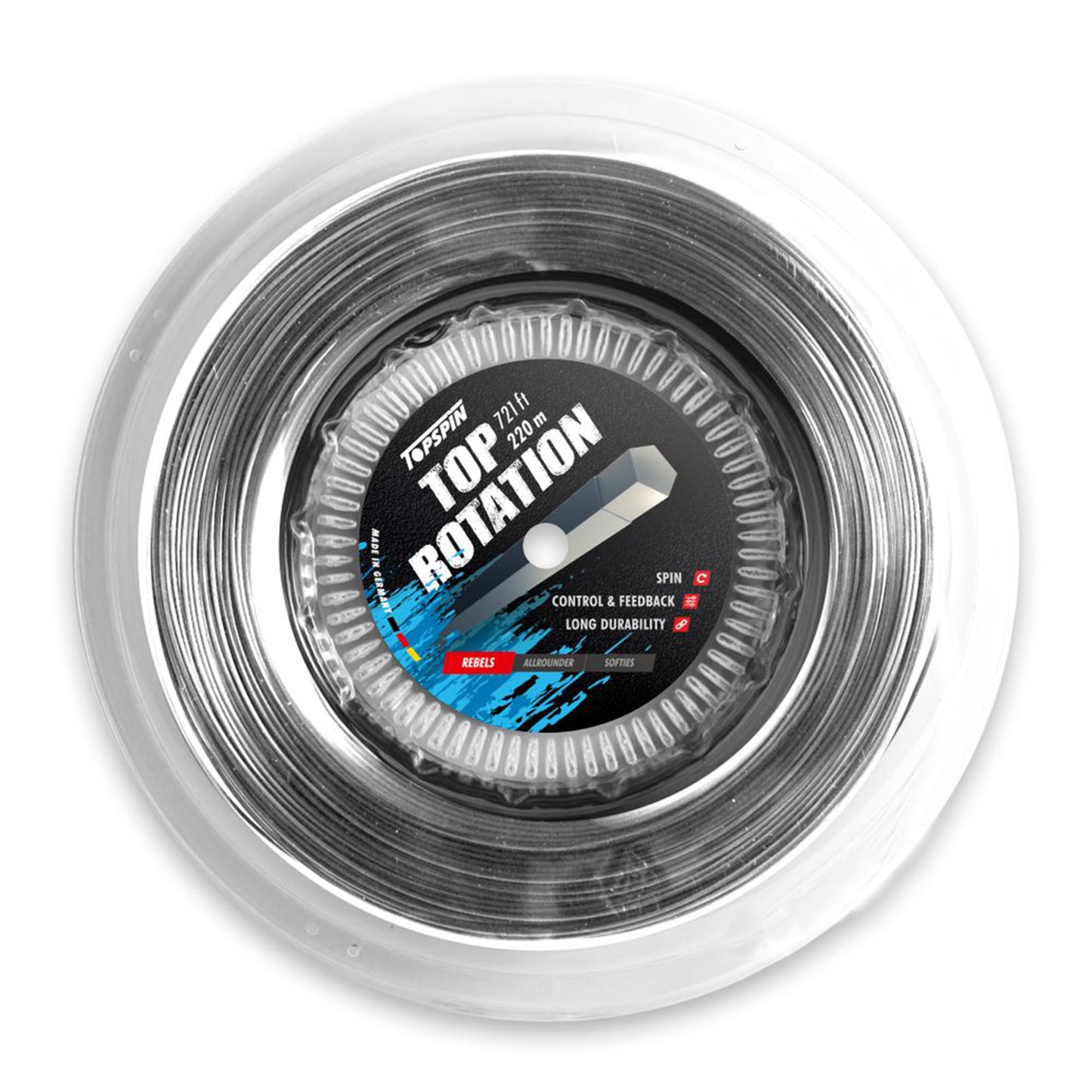 Topspin Top Rotation 220m String Reel-Grey Topspin Top Rotation 220m String Reel-Grey