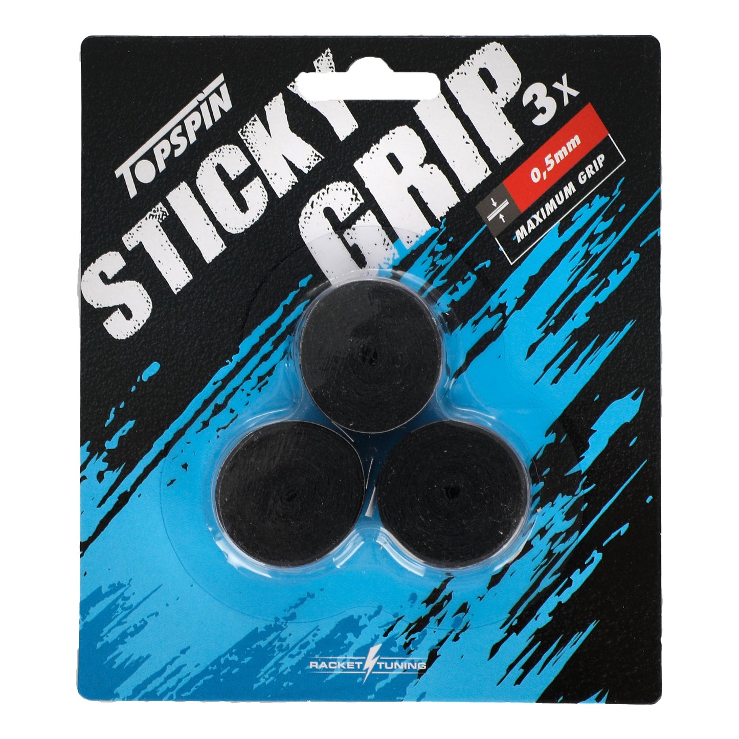 Topspin Sticky Grip 3 Pack-Black Topspin Sticky Grip 3 Pack-Black