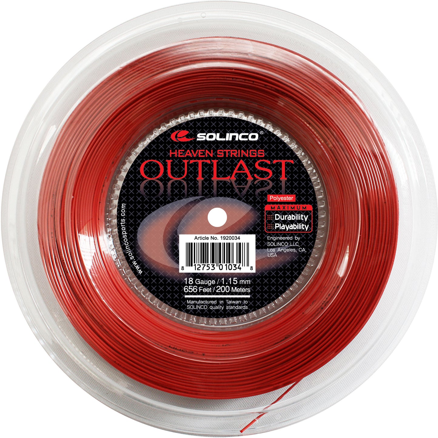 Solinco Outlast String Reel 200m-Red Solinco Outlast String Reel 200m-Red