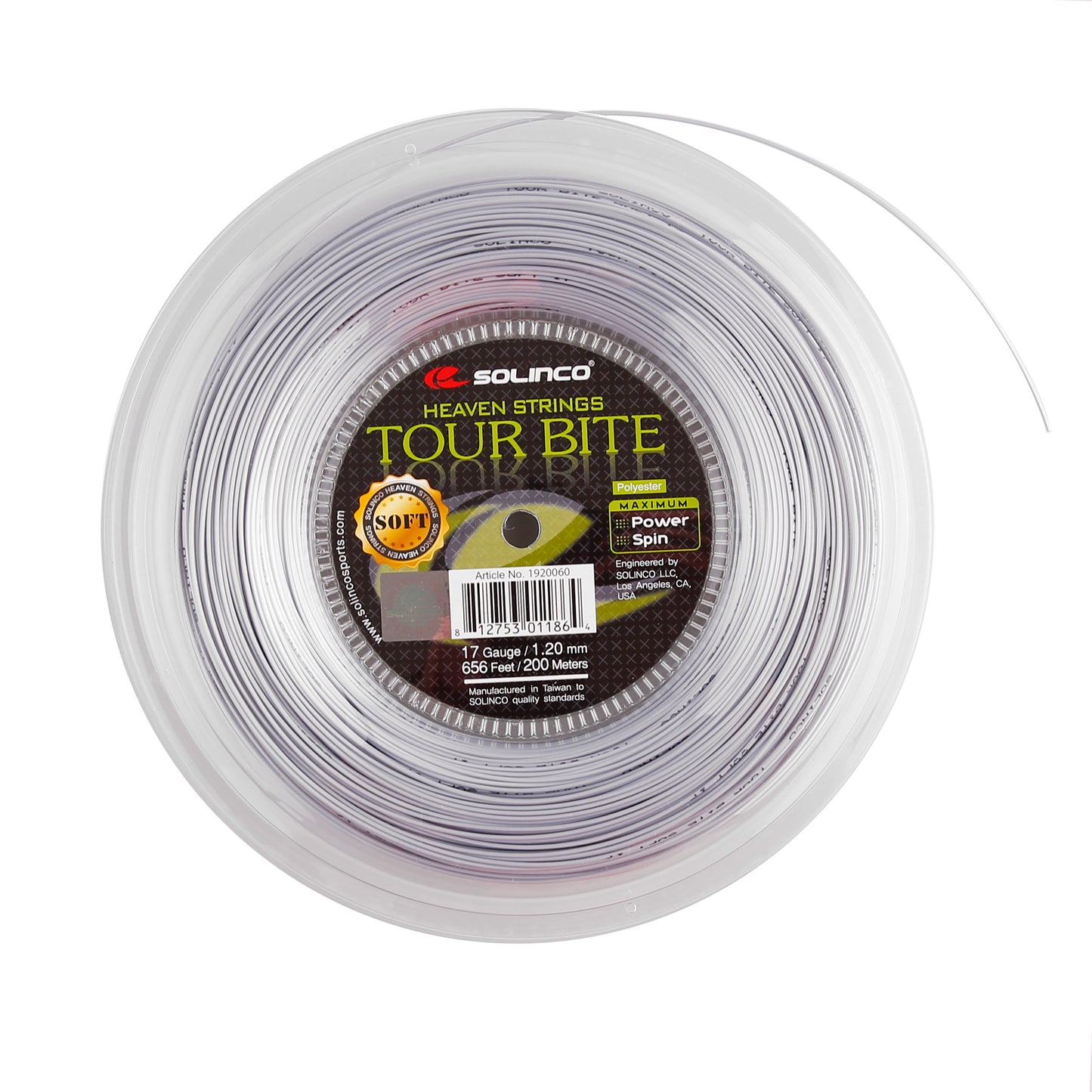 Solinco Tour Bite Soft String Reel 200m-Silver Solinco Tour Bite Soft String Reel 200m-Silver