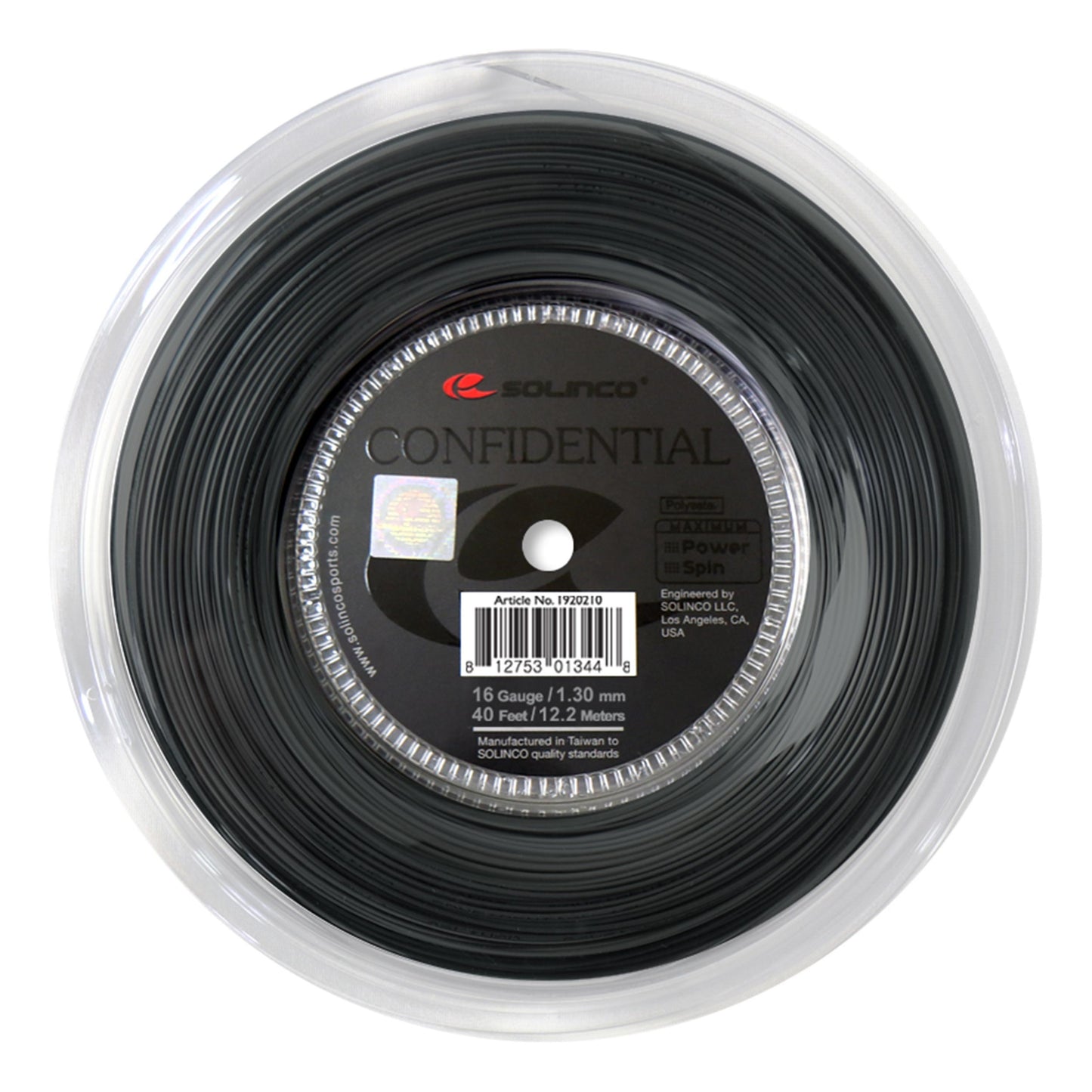 Solinco Confidential String Reel 200m-Black Solinco Confidential String Reel 200m-Black