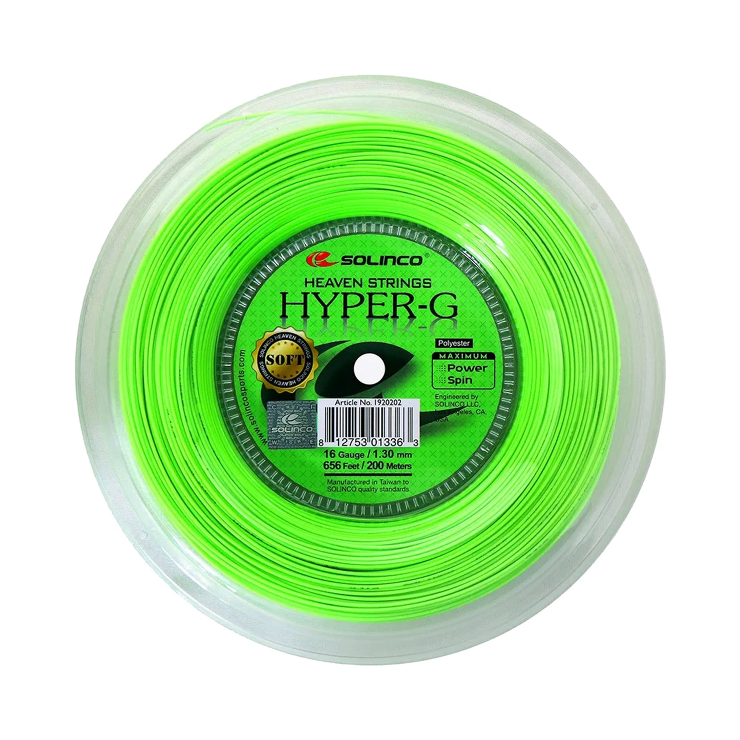 Solinco Hyper-G Soft String Reel 200m-Green Solinco Hyper-G Soft String Reel 200m-Green