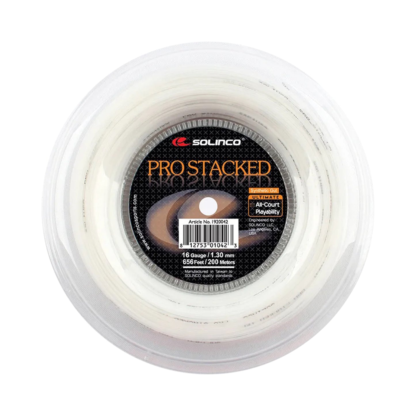 Solinco Pro-Stacked String Reel 200m-White Solinco Pro-Stacked String Reel 200m-White