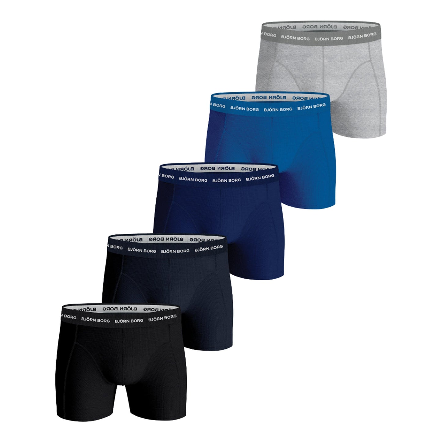 Björn Borg Cotton Stretch Boxer shorts 5 Pack Men - black, blue Björn Borg Cotton Stretch Boxer shorts 5 Pack Men - black, blue