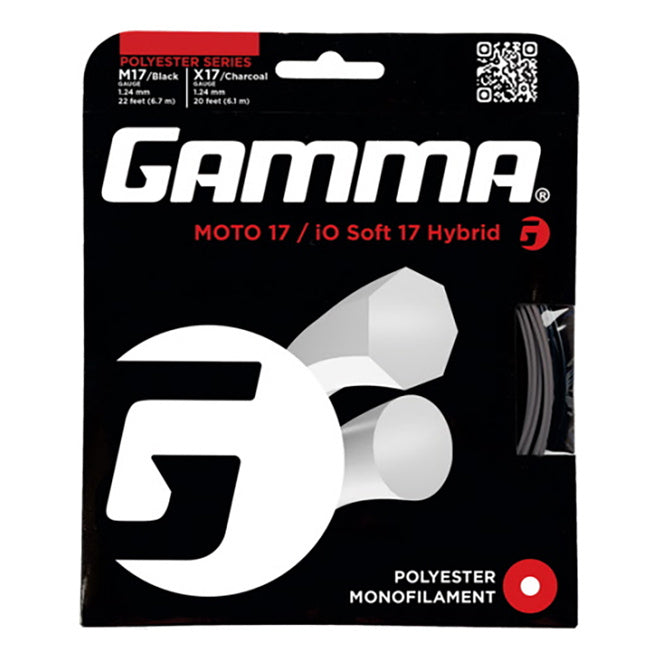 Gamma Moto IO Soft Hybrid String Set-Black,Dark Grey Gamma Moto IO Soft Hybrid String Set-Black,Dark Grey
