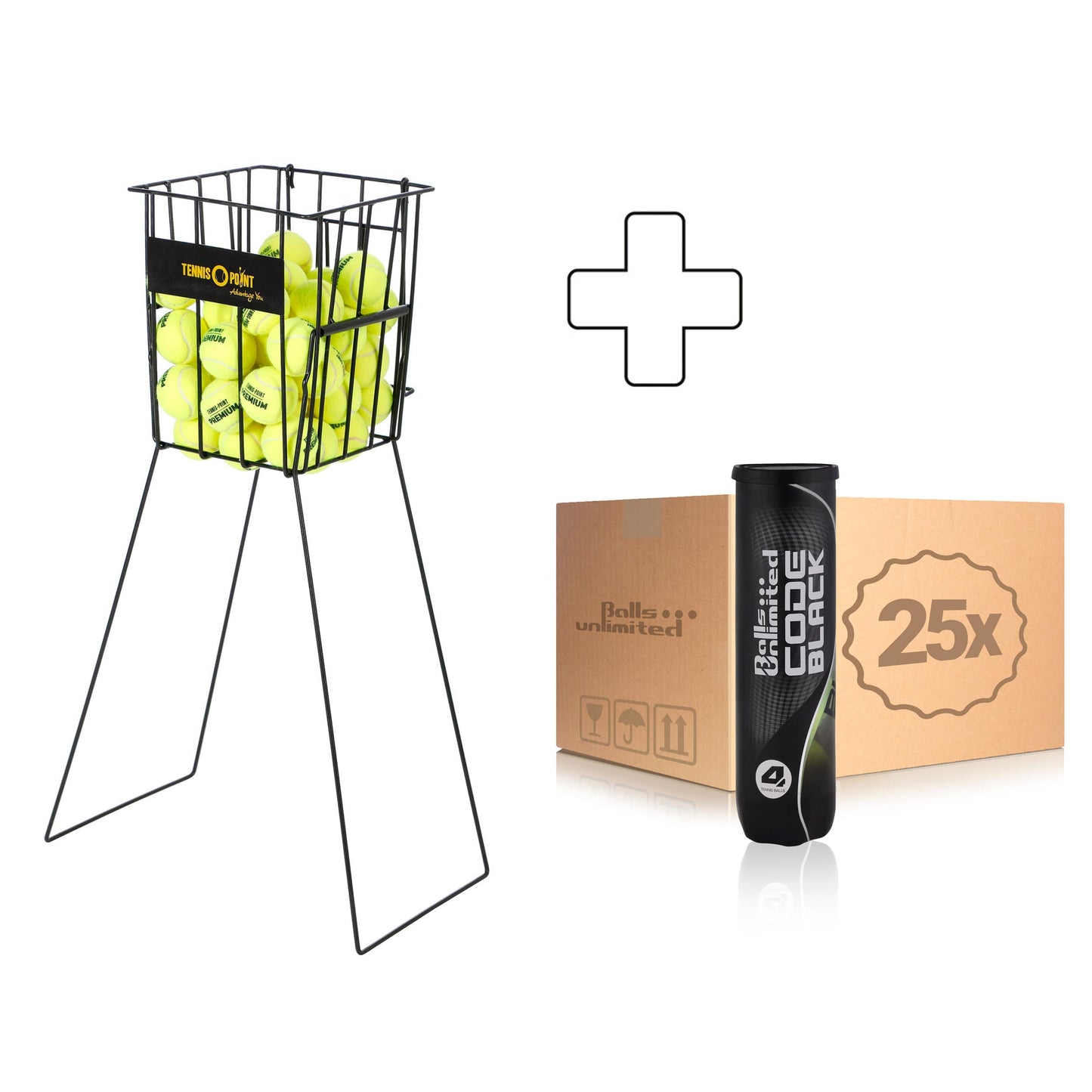 Balls Unlimited 25x 4 Ball Tube Code Black plus basket Balls Unlimited 25x 4 Ball Tube Code Black plus basket