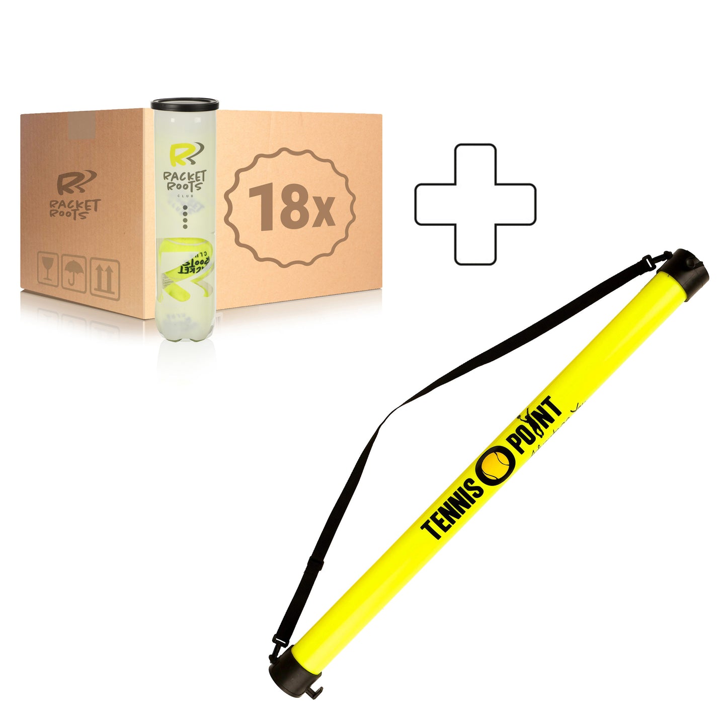Racket Roots 18x 4 Ball Tube Club Tennisball plus ball tube Racket Roots 18x 4 Ball Tube Club Tennisball plus ball tube
