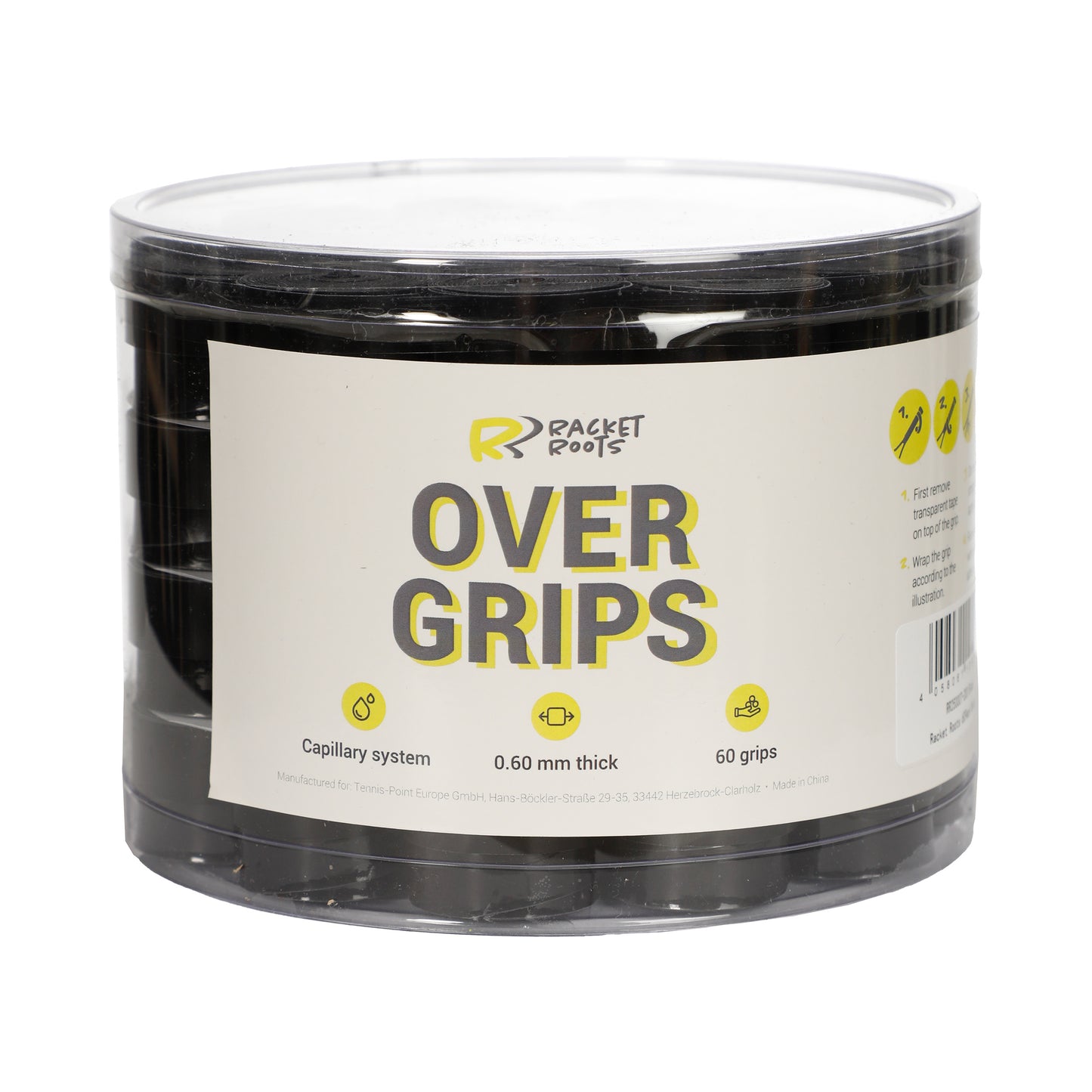 Racket Roots RR Grip Box Of 60 Pcs-Black Racket Roots RR Grip Box Of 60 Pcs-Black
