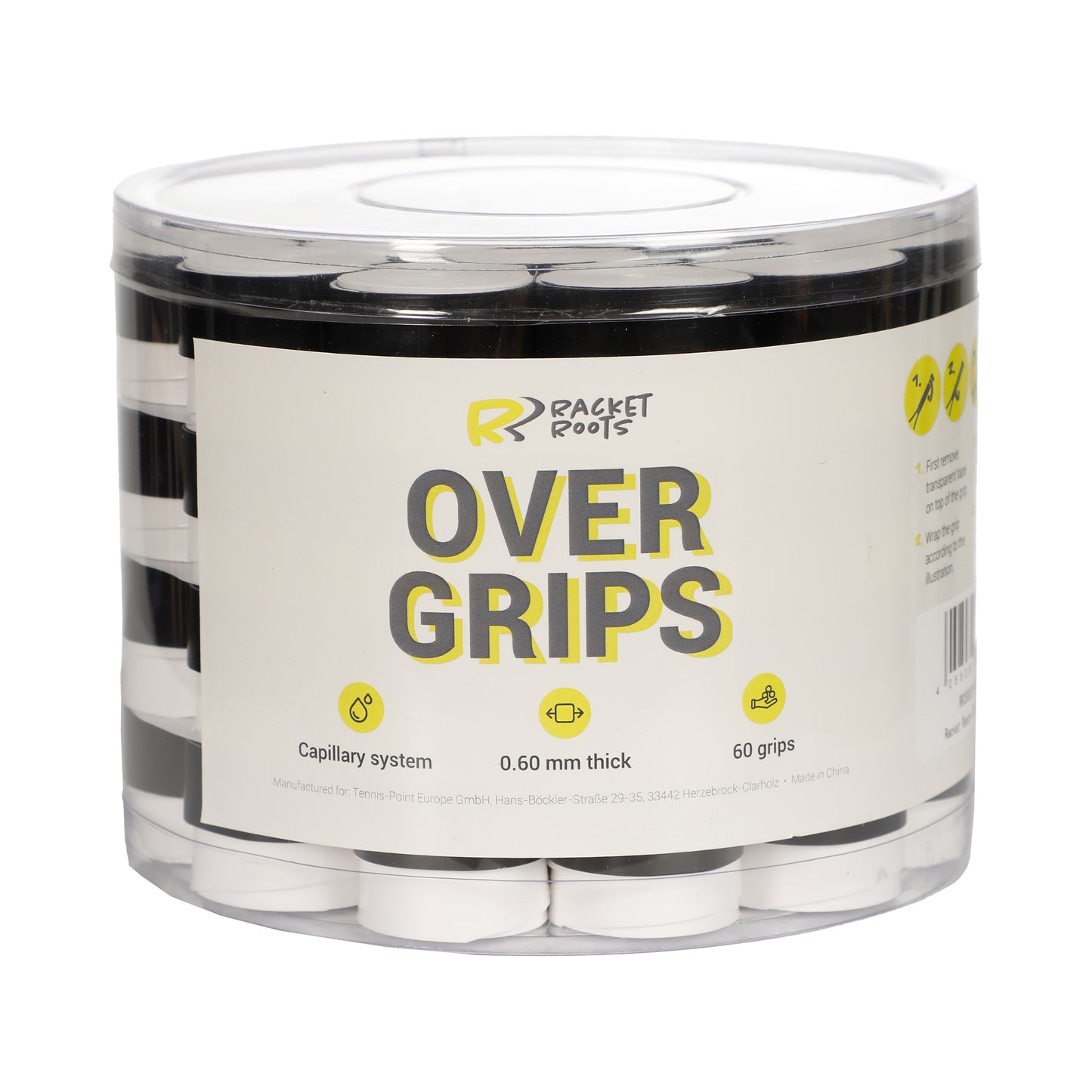 Racket Roots RR Grip Box of 60 Pcs - white Racket Roots RR Grip Box of 60 Pcs - white